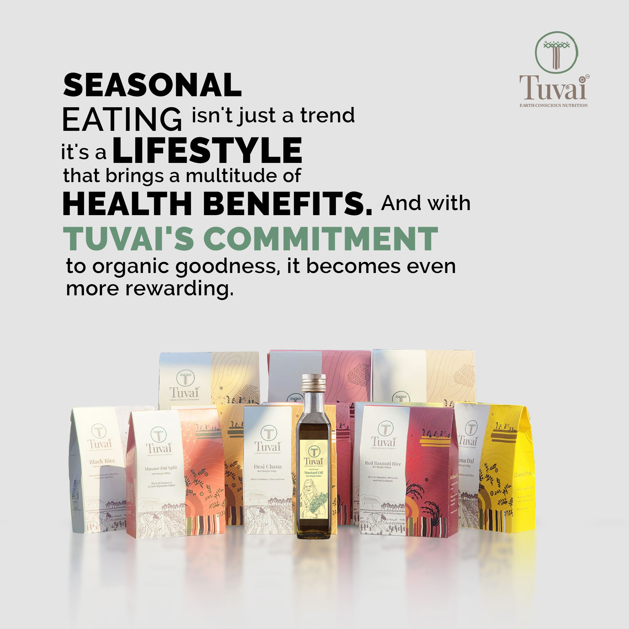 Seasonal eating is more than a trend; it’s a lifestyle choice with amazing health benefits. Eating seasonally ensures you're consuming the freshest, most nutrient-rich produce available. With @tuvainature dedication to organic farming, you can trust that each bite is free from harmful chemicals and rich in natural goodness. 🌱
Eating with the seasons supports sustainable farming practices and helps maintain a balanced diet.
Shop our premium natural products at www.tuvainature.com
-
-
#tuvainature #organicproduct #jharkhandpride #seasonaleating #organicliving #tuvaigoodness #organicgoodness #healthrevolution #organicwellness #healthyliving #educateyourself #organicliving