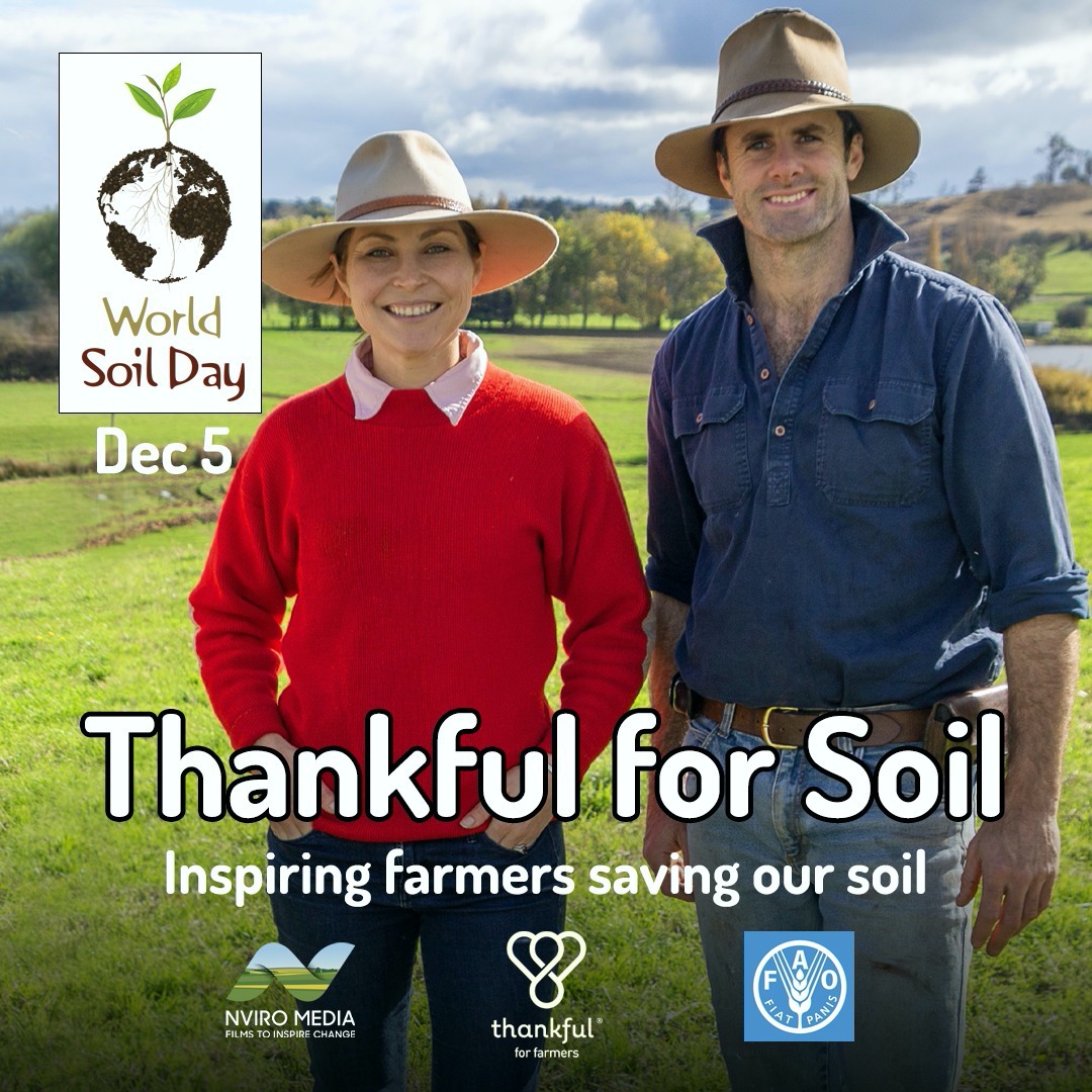 As we gear up to celebrate World Soils Day on December 5, 2023, Thankful4Farmers and @nviromedia are thrilled to extend an exclusive invitation to you for the online premiere screening of our latest film, "Thankful for Soil."
🌱 About the Film: "Thankful for Soil" delves into the inspiring stories of Australian farmers harnessing the power of the soil beneath their feet to combat climate change and shape a brighter future for their family farms.
🌏 Our Collective Goal: Over the next year, our mission is to make this impactful film accessible to farming and urban communities across Australia. By doing so, we aim to spark meaningful conversations about the vital role of soil health. Through these conversations, we hope to inspire farmers and consumers alike to delve deeper into understanding how a focus on soil health can lead to more resilient farming systems, address climate change, and foster a healthier food ecosystem for a brighter future.
Please join us
Day : Tuesday, December 5, 2023 - World Soils Day
Time: 7:00 pm to 8:00 pm
Agenda:
7:00 pm - 7:45 pm: Film Screening
7:45 pm - 8:00 pm: Q&A session with some of the Featured Farmers, Kim McDonnell & Mike Chuter from Thankful4Farmers and Nviro Media's Suzannah Cowley & Nigel Christensen.
🎟️ Free Registration: Link in bio
Thanks to the passionate farmers who shared their Soil story
Steph & Sam Trethewey @stephtrethewey @tas_ag_co
Graham Finlayson @bokhara.plains
Dave & Alice Woods Coorangy
Rhonda & Bill Daly @rhonda_daly
Matthew Evans @fat_pig_farm
and our Soil advocates Michael Crawford Soil CRC, Kirsty Yeates and Robin Tait @robin_tait
