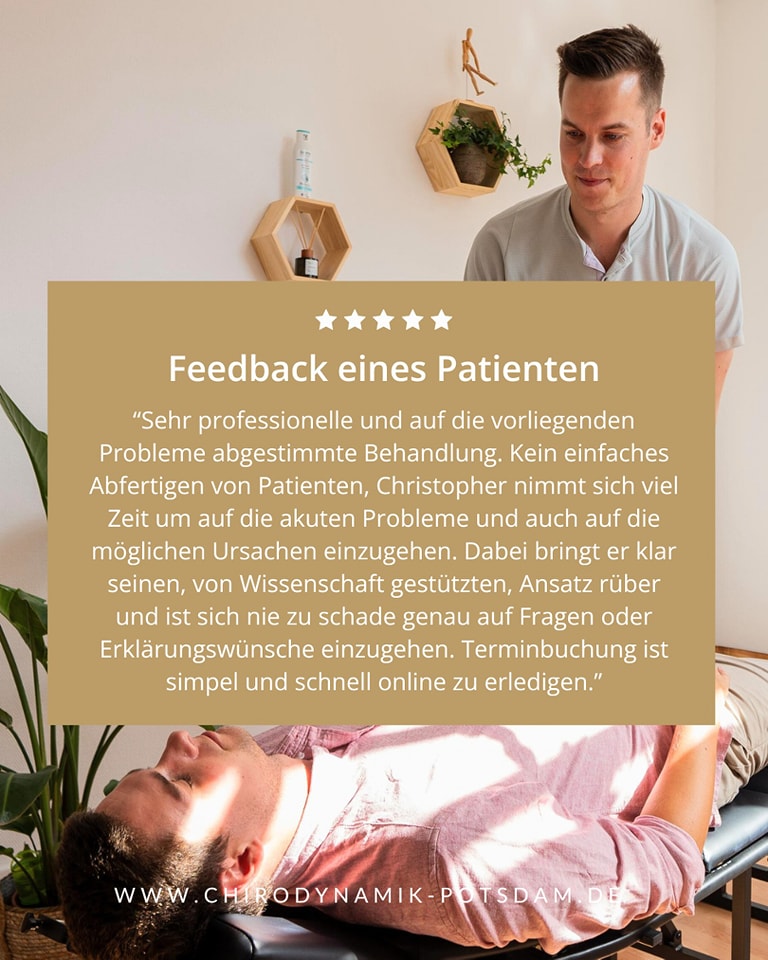 Gerne möchten wir heute mal wieder ein tolles Feedback teilen, das uns in der letzten Zeit erreicht hat! 😍 Es erfüllt uns mit Freude zu sehen, dass wir euch durch Chiropraktik zu mehr Lebensqualität und Bewegungsfreiheit verhelfen können. Vielen herzlichen Dank für das Vertrauen, das ihr uns entgegenbringt. 💫
Hast auch du bereits positive Erfahrungen gemacht? 💆♂️
📍 ChiroDynamik Potsam
📅 Buche deinen Termin über den Link in der Bio!
#Chiropraktik #Schmerzfrei #Gesundheit #Beweglichkeit #chirodynamikpotsdam #wohlbefinden #chiropraktor #chiropraktiker #chiropraktikpraxis #rückenschmerzen #manuelletherapie