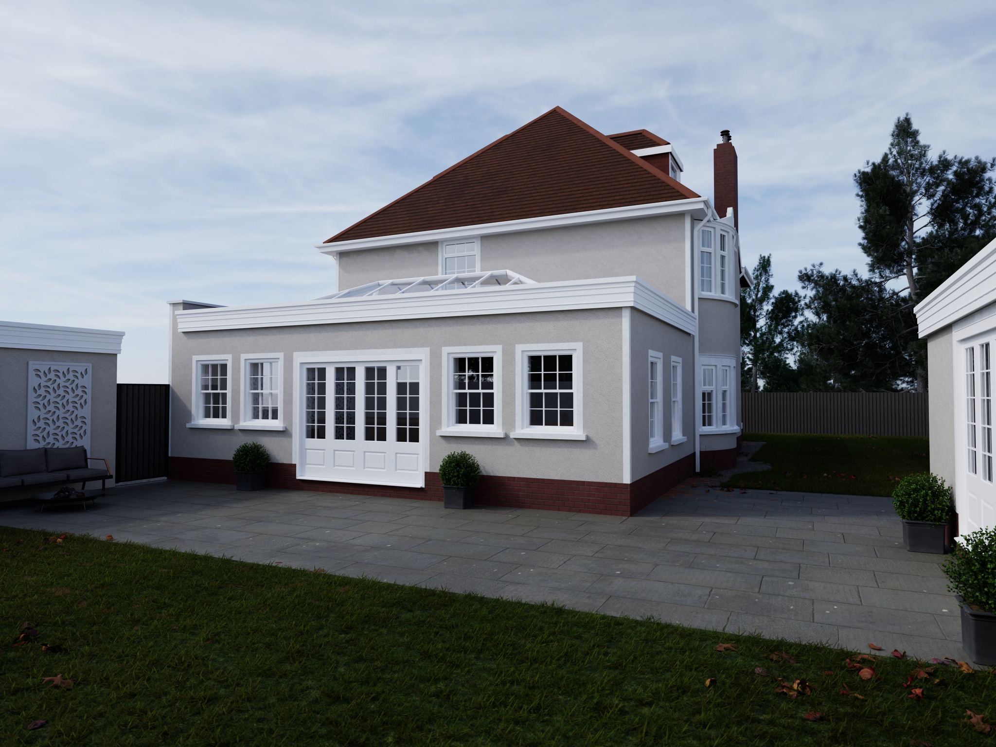 ✨Excited to unveil our latest project! ✨🏡 A gorgeous Georgian-style orangery extension, perfectly complementing our client's stunning home. Our goal? To design a seamless blend of functionality and aesthetics, with a focus on expanding the kitchen and living areas into a captivating open-plan space.
📝 With the planning application now in the works, we can't wait to share more updates on this transformation. Stay tuned for the journey ahead!
#HomeRenovation #OrangeryExtension #designinspiration #orangery #extensions #renovation #moderndesign #interiordesign #planningpermission #remodel #transformation #moderndesign #architecture #architecturedesign #cgi #rendering #planning #planningpermission #southwales #porthcawl #building #project #design