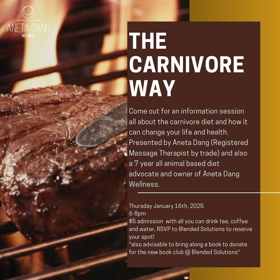 A huge thank you to Aneta Dang of Aneta Dang Wellness and Resting Beef Face and those who came out to this wonderful talk. Don't fret if you've missed it, we will do it again stay tuned! #blendedsolutionssundre #anetadangwellness #restingbeefface #carnivorelifestyle