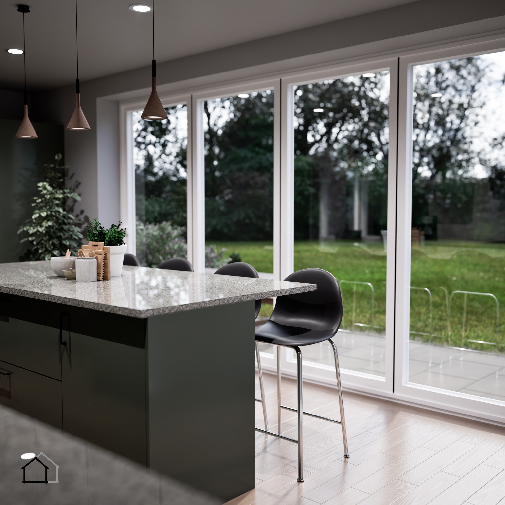 ✨Kitchen CGI Images✨
This stunning proposed kitchen design combines elegance and functionality. A central breakfast island takes center stage, perfectly complemented by full-height glazing and bi-fold doors that seamlessly connects the indoors with the outdoors.
☀️ Picture a sunny summer morning, with the doors wide open, filling your space with fresh air and garden views.
#DreamSpaces #ArchitecturalDesign #ModernLiving #CGI #HomeTransformation #OpenPlanLiving #Render #Render3D #HomeRenovation #DesignInspiration #Extensions #Renovation #InteriorDesign #Remodel #Transformation #kitchen #kitchendesign #kitchenisland #kitchenremodel #kitcheninspiration #ModernDesign #Architecture #Visualart #Visualization #Building #Project #Design #Southwales