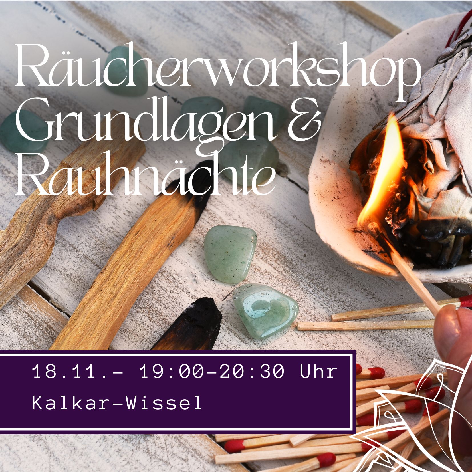 Fragst du dich auch, wie du mit natürlichen Materialien Räuchern kannst? Hast du auch schon gesehen, dass andere mit Räucherbündeln räuchern und du möchtest gerne wissen was es dabei zu beachten gibt?
Du zelebrierst für dich die Rauhnächste und würdest gerne selbst Räuchern, um dich zu unterstützen?
Dann ist mein Räucher-Workshop am 18.11.2024 genau das Richtige für dich!
Du lernst unterschiedliche Räuchervarianten kennen, erhältst ein Grundwissen zum Thema Räuchern und eine Anleitung wie du dich in den Rauhnächten mit verschiedenen Planzenspirits in deinem Prozess unterstützen kannst.
Anmelden kannst du dich noch bis zum 14.11. online. Der Kurs findet in Kalkar-Wissel statt.
Ich freue mich, wenn du reinschnupperst!
Deine Anke
#räuchernfürdiesele #räuchernmitkräutern #räucherbündel #räucherkurs #natürlichräuchern #räuchernmitheimischenpflanzen #räuchernmitdenschätzendernatur #rauhnächte2024