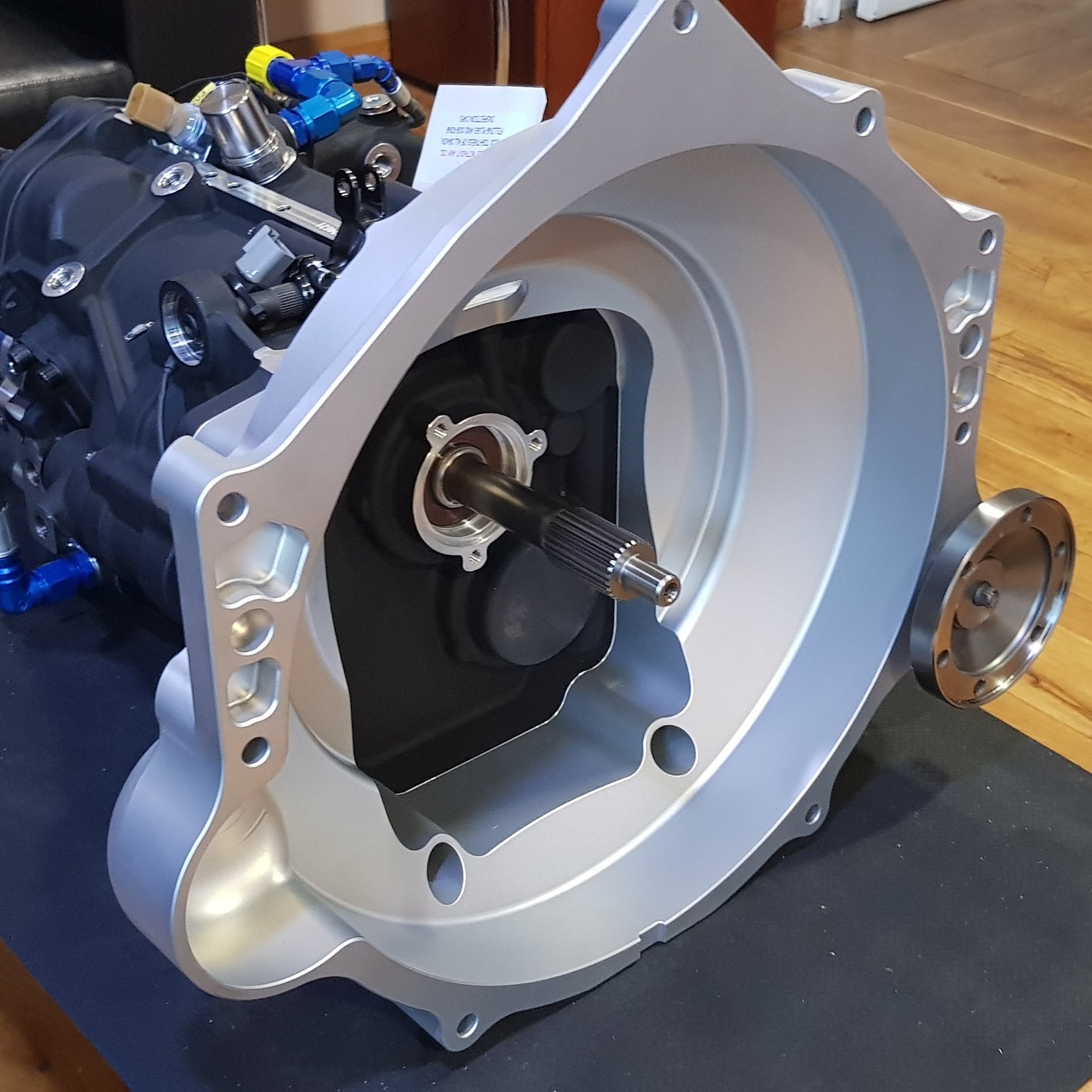 The monster Sadev SC924 4x4 six-speed sequential mated with an SWR-designed and machined mounting plate for a Chevrolet LS3 engine. Capable up to a maximum of 975Nm, this gearbox will see some serious power! 💪
#SWRMotorsport #SADEV #motorsport #racing #design #engineering #CNC #machining #cncmachining #aluminium #designandengineering #Aquablast #Transmission #Gearbox #sequential