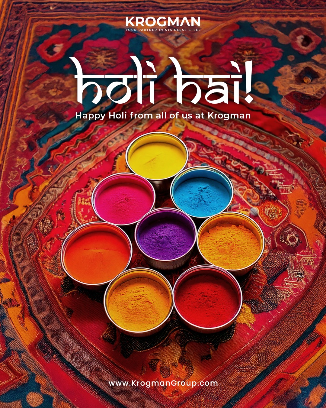 Que as cores do Holi iluminem sua vida com felicidade e sucesso! 🎨✨ De todos nós da Krogman, desejamos a todos que celebram um Holi alegre e vibrante!
#FelizHoli #FestivalDasCores #Krogman