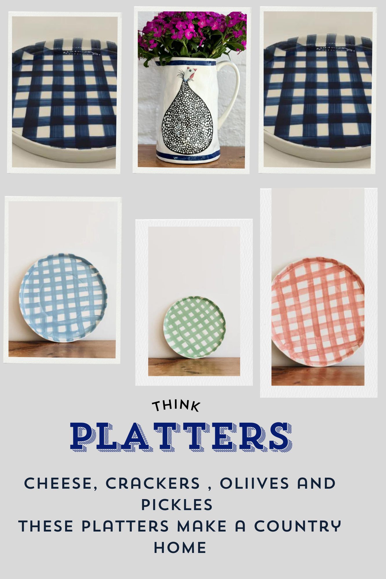 Great for spring events - cheese platters, book club or neighbours popping around.
Impress them with these unique handmade platters.
Great for any country home.
www.theblurehare.co.nz
#gingham #pastels #spring