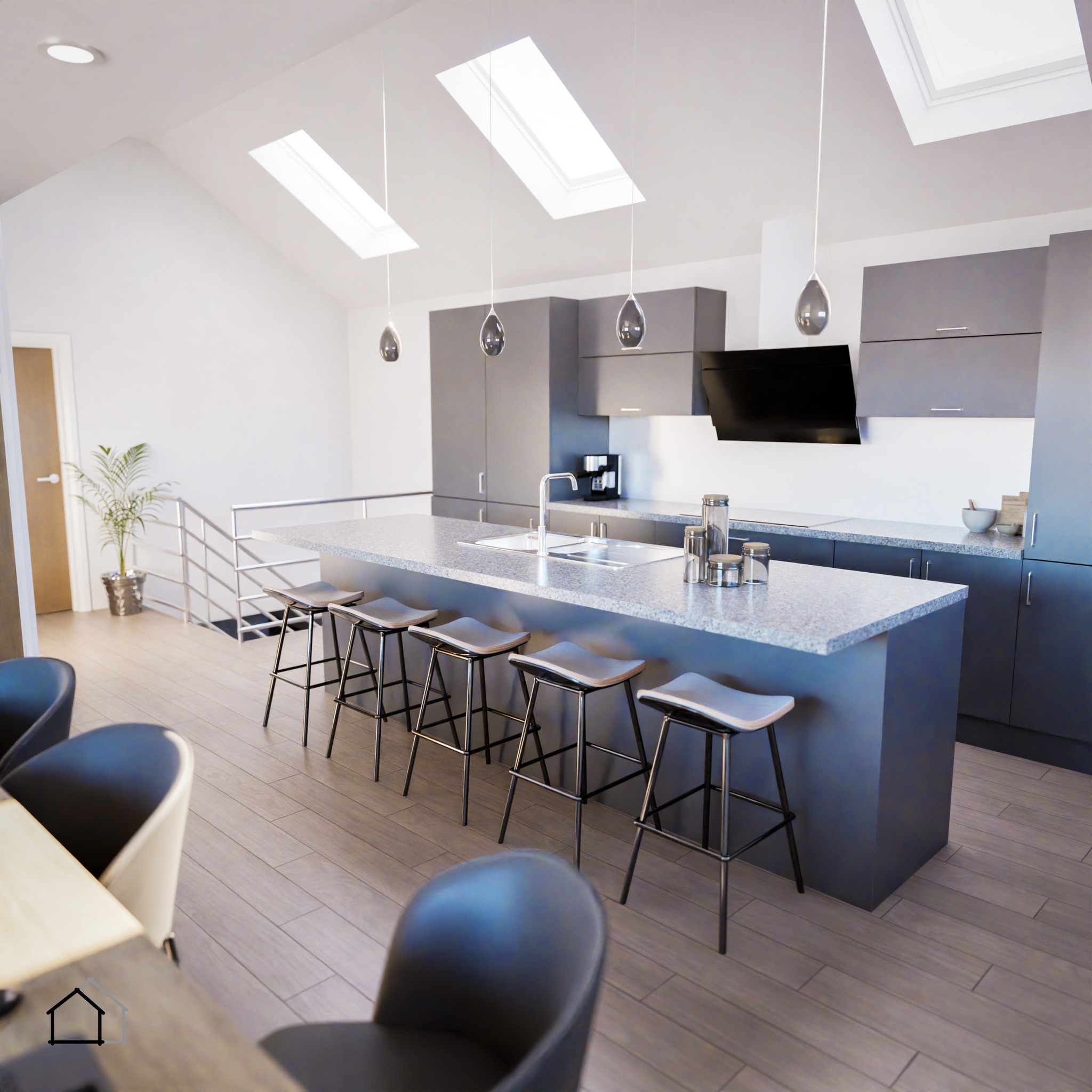 Following our recent post showcasing the architectural drawings for this duplex apartment project, I've also created internal CGI images to help my client visualize the proposed space.
The design features a stunning open-plan kitchen and dining area, perfect for entertaining, with a vaulted ceiling and rooflights that flood the room with natural light. A separate living area offers an inviting retreat, complete with views through the new dormer window.
Stay tuned as we move forward with this project toward planning approval!
#DreamSpaces #ArchitecturalDesign #ModernLiving #CGI #HomeTransformation #OpenPlanLiving #Render #render3d #HomeRenovation #Homeimprovement #designinspiration #extensions #renovation #interiordesign #kitchen #kitchenrenovation #remodel #transformation #moderndesign #architecture #visualart #visualization #building #project #design #southwales