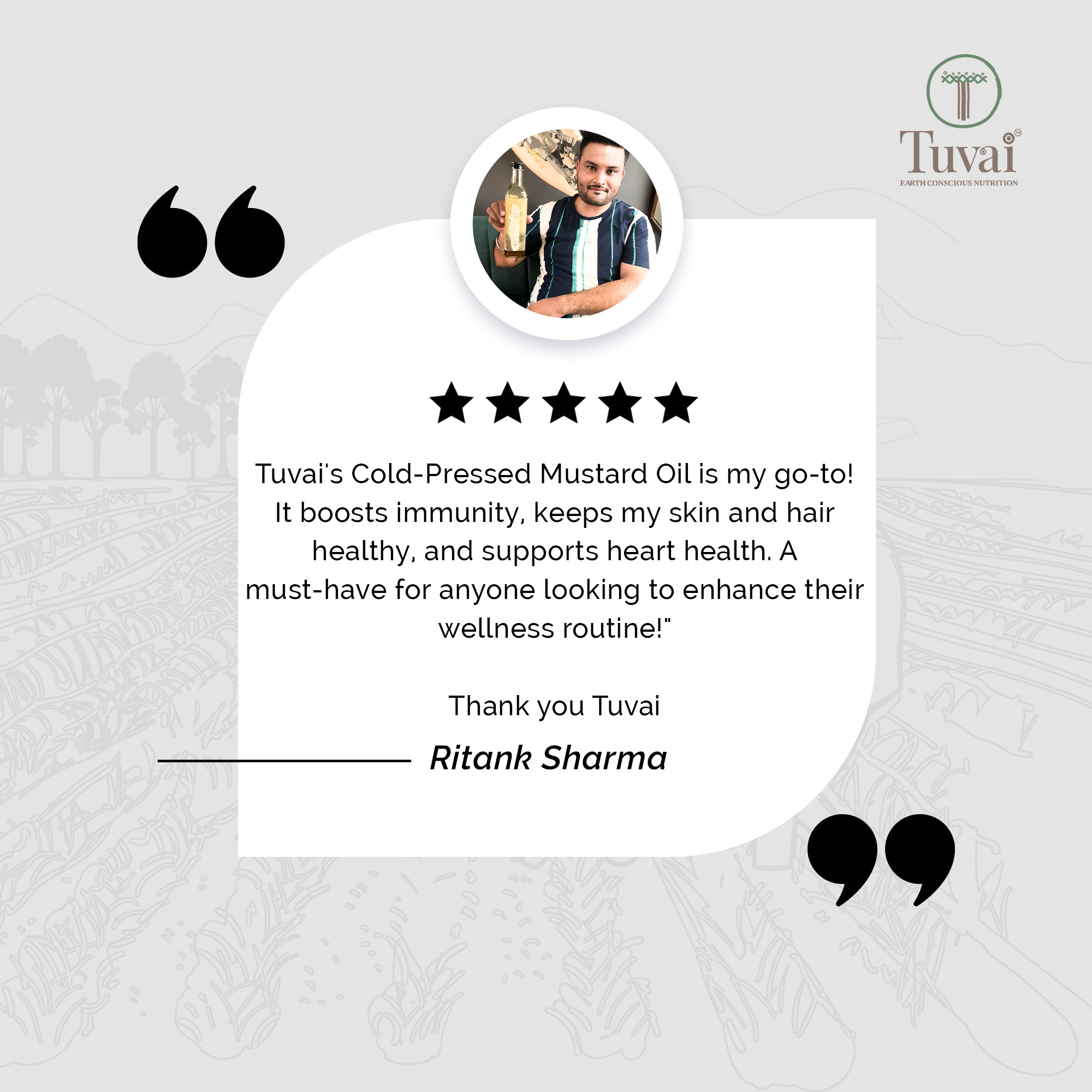 Thank you @ritank_sharma for sharing your love for @tuvainature Cold-Pressed Mustard Oil! 🌿 We're thrilled to hear it boosts your immunity, nourishes your skin and hair, and supports heart health. Your wellness journey is our priority. Keep shining with Tuvai!
#tuvainature #organicproduct #jharkhandpride #organicgoodness #healthrevolution #organicwellness #healthyliving #educateyourself #organicliving #customerlove #wellnessjourney #tuvaigoodness