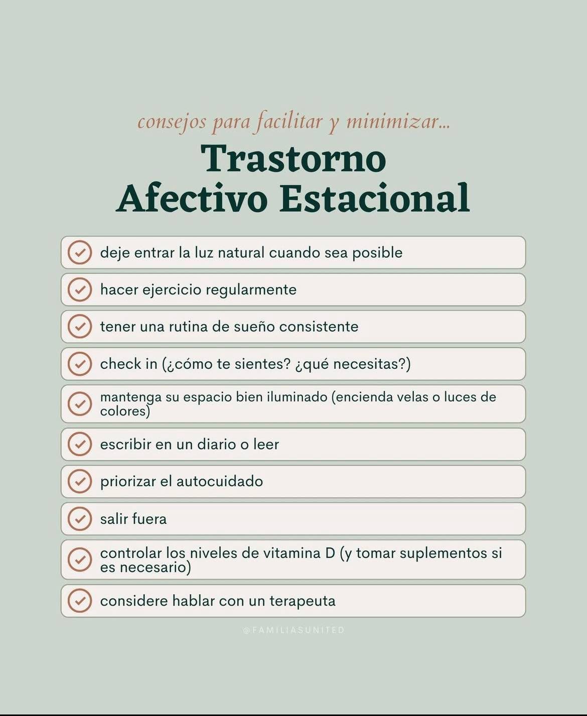 Algunas personas experimentan la depresión estacional cada año durante la temporada de invierno. Aquí te dejamos estos consejos.
Si necesita hablar con alguien y quiere hacer cita, llámenos al 501-271-8520. Estamos aquí para apoyarle