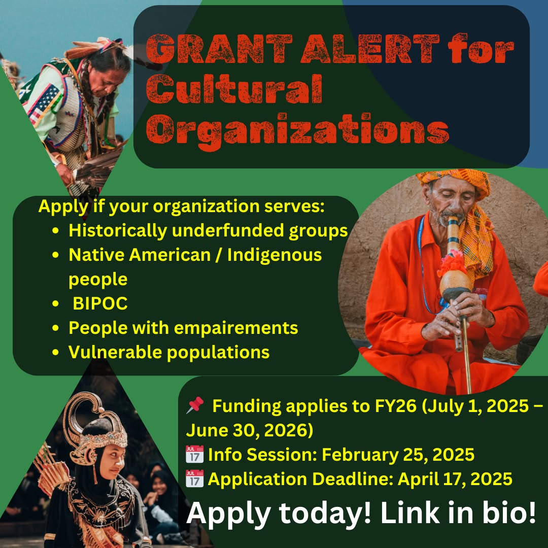 📢 Grant Opportunity for Cultural Organizations! 🎭🎨🎶 Multi-Year, Unrestricted Operating Grants Now Available
We're excited to promote Mass Cultural Council's FY26 Operating Grants for Organizations application cycle! This program provides multi-year, unrestricted operating grants to nonprofit cultural organizations and cultural affiliates that enhance and enrich cultural life across Massachusetts.
📌 Application Process:
✔️ Funding applies to FY26 (July 1, 2025 – June 30, 2026).
✔️ The next application cycle will open in 2027 for FY28 funding.
✔️ Historically underfunded organizations are strongly encouraged to apply, including Native American, Indigenous, BIPOC, d/Deaf & Disability organizations, and those serving vulnerable populations.
📅 Info Session: February 25, 2025
📅 Application Deadline: April 17, 2025
🔗 Don’t miss this chance to secure funding for your organization’s vital work! Learn more and apply today. Link in bio!
#MassCulturalCouncil #GrantOpportunity #ArtsFunding #CulturalImpact #NonprofitSupport #DiversityAndEquity #BostonArtists #RoxburyArtists #Artists #GrantOpportunities #Residencies #Photography #PerformingArts #ArtsFunding #ArtSake #ProfessionalDevelopment #Exhibitions #ArtistsInNeed