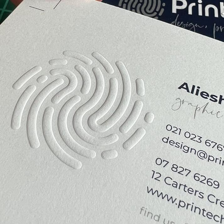Emboss or Deboss. Add a touch of luxury to your business cards, wedding invites, envelopes and letterheads.
Dean our print manager has an eye for detail and never fails on quality.