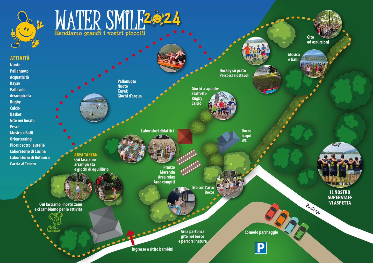 💛WATERSMILE 2024💙
Unico ed inimitabile per Location, Attività e Divertimento..!!
Guardate che non è un sogno, i vostri Piccoli possono viverlo per davvero..!
A due passi da Como, nella massima sicurezza, immersi nella natura e nel relax più totale.
🌐 www.watersmile.it
📧 iscrizioni@watersmile.it
📞0039 3332502493
#friendship #cioccolato #kayak #biscotti #swimm #rugby #holiday #merenda #water #top #laboratori #family #forest #lido #sport #beautiful #openday #summercamp #sun