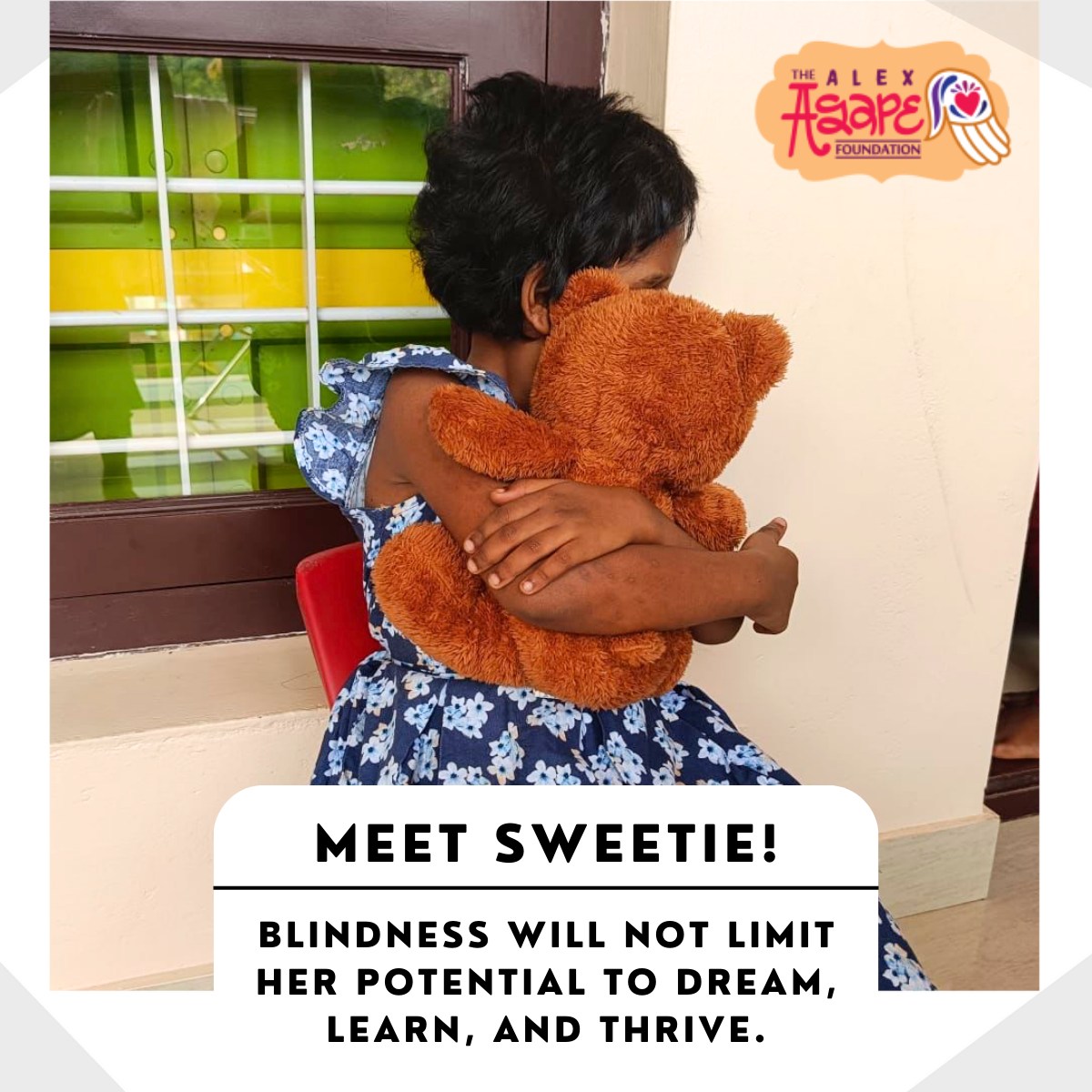 š Meet Sweetie š
Sweetie joined our Alex Agape Home (AAH) family this week. She is 8 years old, but her tiny stature makes her seem like sheās only 4. Born blind, she has never spoken and has faced incredible challenges.
When we received the call about Sweetie, we told government officials we could not take any more children. Each month, we are falling short of what we need to pay salaries and cover home expenses. Our MIND said, āHow can we do this when we are struggling so much for funds?ā But our HEART said, āHow can we say no?!ā And so Sweetie became part of our family.
Now, her journey to unlock her fullest potential begins. Over the coming months, weāll be working tirelessly to:
š Conduct thorough testing to assess her hearing and other needs.
š¶āāļø Begin orthopedic therapies and teach her to walk confidently with a mobility cane for the blind.
šµ Support her love for music and nurture her unique interests.
š§ø Ensure she always has the comfort of her favorite teddy bearāher first friend at AAH.
Blindness does not define Sweetie or limit her future. With love, guidance, and the right tools, we believe she can learn to communicate, read, develop essential life skills, and discover her own passions.
ā¤ļø Sweetieās story is why we do what we do, even in the face of challenges. Will you stand with us to ensure we can continue providing for Sweetie and the many other children who depend on us?
Donate here: https://alex-agape-foundation.danamojo.org/dm/support-alex-agape-home-a-sanctuary-for-45-vulnerable-children-9006
#HopeForSweetie #BlindNotBroken #UnlockingPotential #AlexAgapeHome #EveryChildMatters