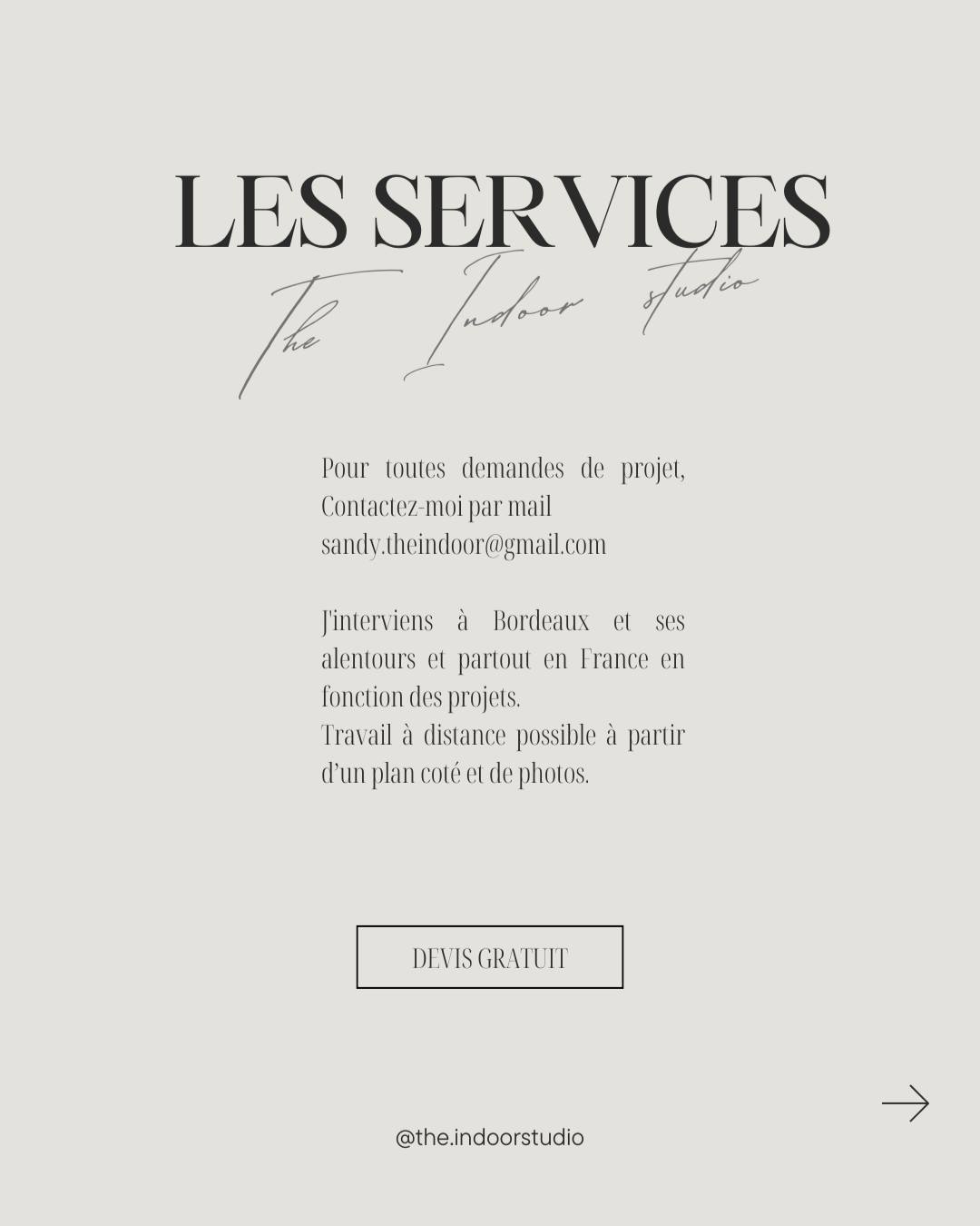 . Prestations .
Voici les 3 prestations que je propose et les différentes étapes d'un projet en architecture d'intérieur ✨ :
◾️ Entretien téléphonique
Permet de comprendre votre projet, de définir vos attentes et d'aborder ensemble toutes les problématiques de votre intérieur. Je vous établis un devis en fonction de vos besoins.
◾Phase de conception/ de recherche
Que l'on appelle APS, la phase "Avant-Projet Sommaire".
Devis accepté : Relevé de cotes si besoin, réalisation de plans 2D (existant et projeté), de croquis ou de 3D sommaire, d'une planche d'ambiance pour vous rendre compte de l'espace.
◾️Phase finale
Que l'on appelle APD, la phase "Avant-Projet Détaillé".
Après validation de l'APS, je réalise les plans techniques si besoin, puis des visuels 3D photoréalistes afin que vous puissiez vous projeter au mieux.
◾️Remise du dossier
Je vous remet le dossier complet et détaillé du projet avec tous les plans et les visuels.
Vous pourrez par la suite réaliser vous-même vos travaux ou faire appel à des artisans.
N'hésitez pas à me contacter pour toutes questions ou demandes de projet.
Par mail à l'adresse suivante : Sandy.theindoor@gmail.com 💌
Hâte de découvrir votre projet et de vous accompagner !
Belle journée à tous ! 😊
#architecturedintérieur #amenagementinterieur #interior #designdinterieur #design #interieur #aménagement #home #interiordesign #agencement #homestyle #archilove #architectedintérieur #décoration #archilovers #dessin #croquis #homesweethome #sketchup3d #planchedambiance #perspective #tendances #décohome #bordeauxmaville #bordeaux