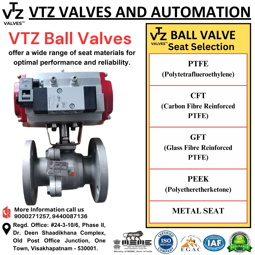 Seat selection in ball valves is crucial for ensuring optimal performance, durability, and compatibility with the controlled medium. VTZ Ball Valves excel in offering a wide range of seat materials to meet diverse industrial needs:
- **PTFE:** Provides excellent chemical resistance and low friction, ideal for corrosive environments.
- **CFT (Carbon Filled PTFE):** Enhances strength and wear resistance, suitable for higher pressure and temperature applications.
- **GFT (Glass Filled PTFE):** Offers superior dimensional stability and wear resistance, perfect for abrasive and high-cycle applications.
- **Devlon:** Delivers high mechanical strength and low water absorption, making it ideal for demanding conditions.
- **PEEK:** Combines exceptional chemical resistance with high-temperature tolerance, suitable for extreme environments.
- **Metal Seats:** Provide unmatched durability, capable of withstanding high temperatures and abrasive environments.
VTZ’s extensive seat selection ensures reliability and longevity in the most challenging conditions.
#BallValves #ValveTechnology #IndustrialValves #EngineeringExcellence #VTZValves #PTFE #PEEK #MetalSeats #IndustrialEngineering #FluidControl #ValveSeats #SealingSolutions #MechanicalEngineering #OilAndGas #ChemicalIndustry #Manufacturing #Innovation #IndustrialAutomation #EngineeringSolutions