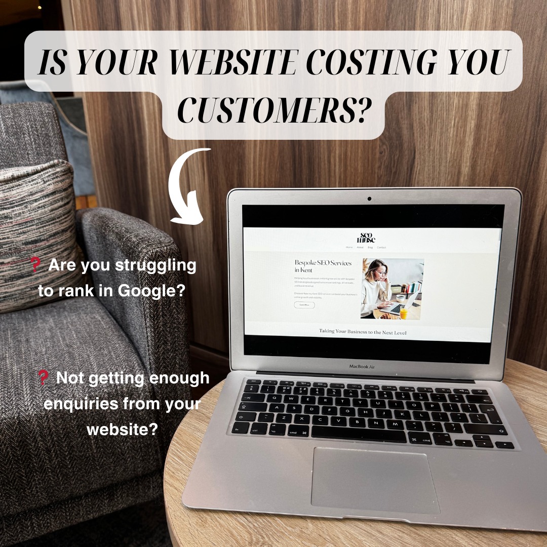 🛑 Is Your Website Costing You Customers? 🛑
❓ Are you struggling to rank in Google?
❓ Not getting enough enquiries from your website?
Let’s fix that! 💡 We create tailored SEO strategies for Kent businesses.
#SEOMuse #LocalSEO #KentBusiness