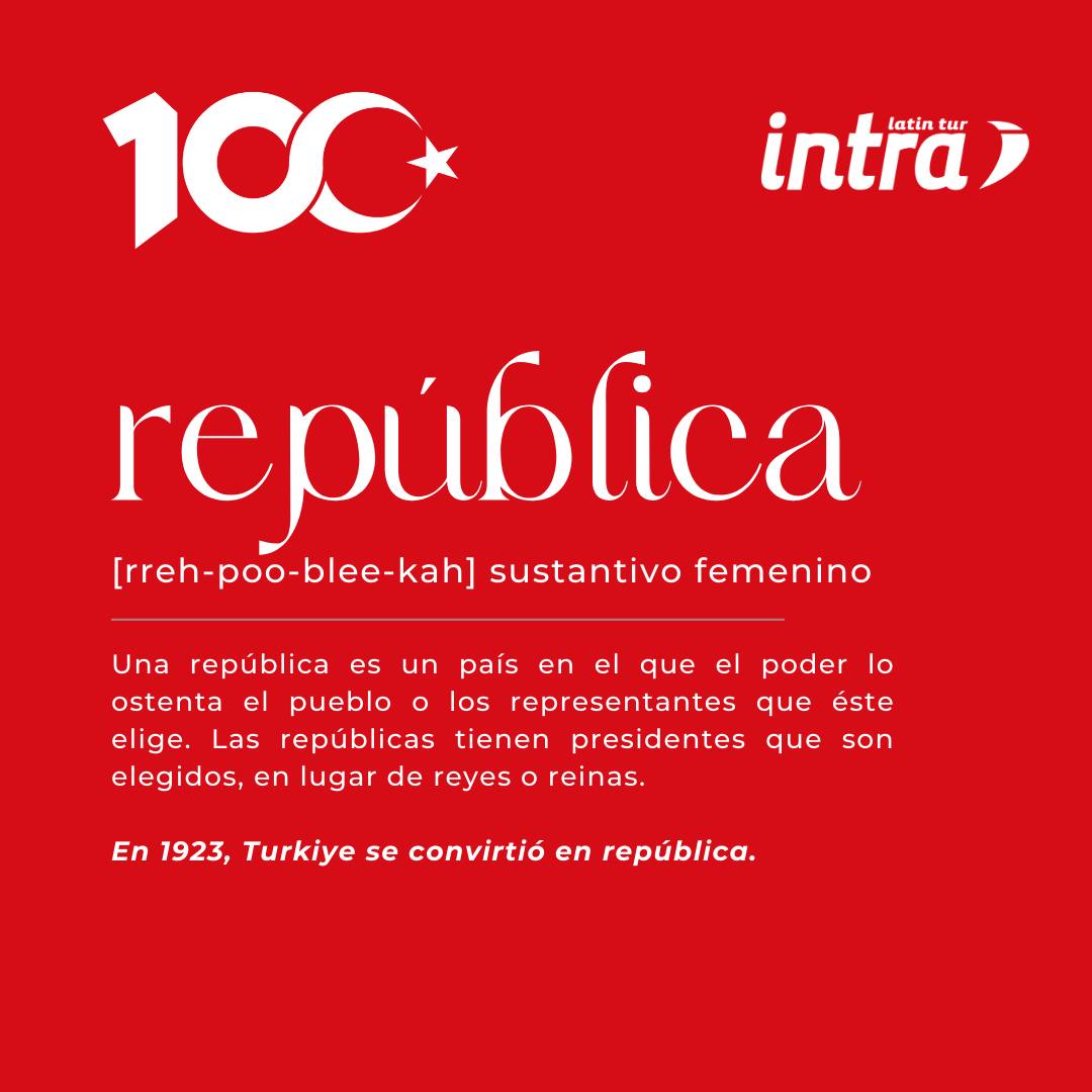 ¡Felices 100 años, Turquía! 🎉🇹🇷🌟
Celebramos un siglo de independencia, progreso y unidad. Turquía ha recorrido un largo camino desde la fundación de la República, y estamos orgullosos de este viaje. Mientras conmemoramos este hito significativo, reflexionemos sobre nuestro pasado y miremos hacia un futuro aún más brillante.
Los principios de nuestra República, la libertad, la igualdad y la paz, continúan guiándonos. Honremos la visión de Atatürk y de todos aquellos que han trabajado para hacer de Turquía lo que es hoy. Juntos, construiremos una Turquía más fuerte y próspera para los próximos 100 años y más allá.
#100AñosDeLaRepública #DíaDeLaRepública #Turquía100