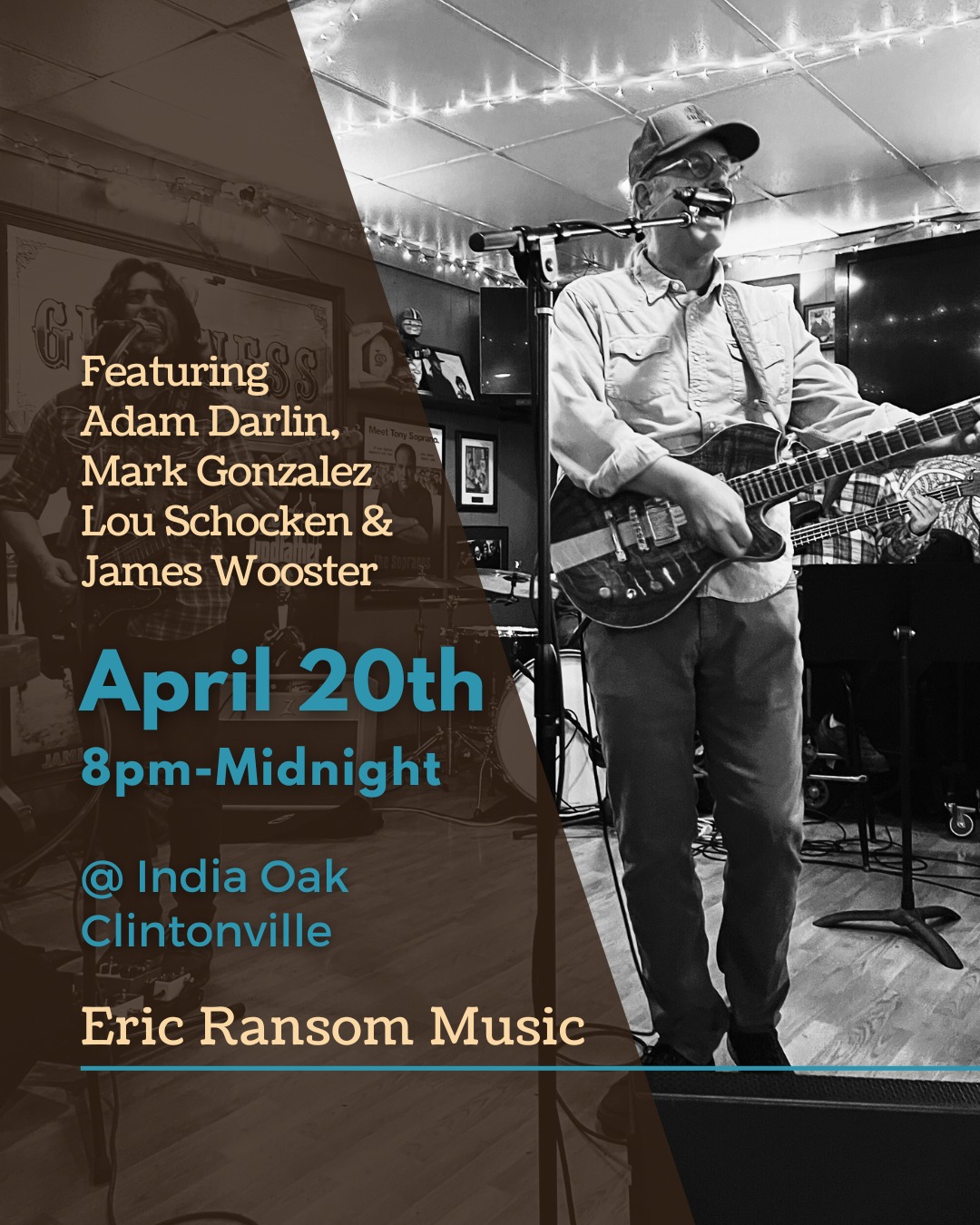 š¶ š¤ šø SHOW ALERT! Join us at @indiaoak_grill on April 20th! 8 PM - midnight in Clintonville at the India Oak - 590 Oakland Park Ave.
See you there!
@mohillgonzo @meyerdarlin @stateofwoo @schockenlou
.
.
.
#ransommusic #ransomband #ericransommusic #musicianlife #livemusic #clintonville #indiaoak #columbusmusicscene