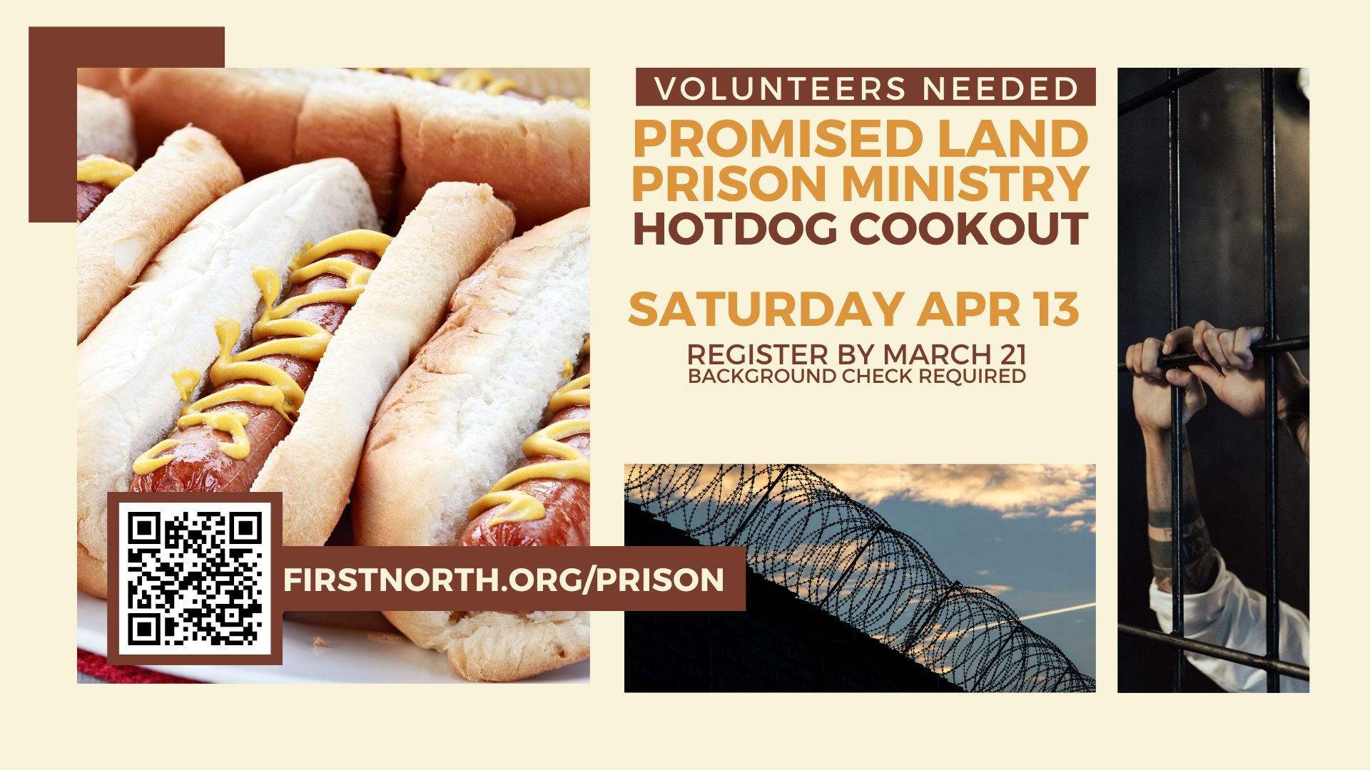 Will you please consider serving at this event ? We will need info for the prison security background check. If you have served @ Livesay Prison before, I have your information. Livesay A Prison - Saturday April 13, 2024 8:30 am to 12pm
We will be bringing Grills and Nathans Hot Dogs & Chilli to the Prison and holding a full blown Cook Out for the inmates.
We are praying for an abundant Harvest of Souls at this Event.