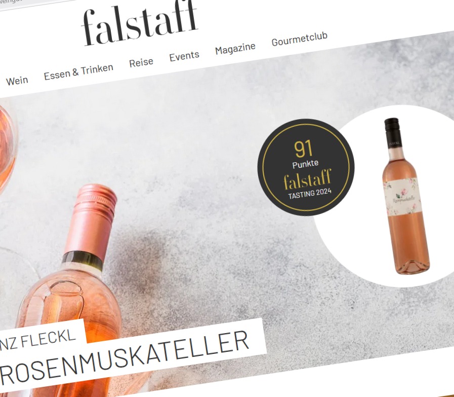 Rosenstrauß zum Trinken #valentinesday #valentinstag #valentinswein #weinvalentinstag #weinliebe
Will man statt Blumen Wein schenken, liegt aber auch eine andere Rebsorte besonders nahe der Rosenmuskateller..#rosenmuskateller #rosen
91 Falstaff Punkten
2024 von Peter Moser verkostet:
"Helles Altrosa, silberfarbene Reflexe. Feine Brombeernoten, etwas nach Holunderblüten, zart nach Veilchen, Kräuternoten klingen an. Saftig, integrierte Säurestruktur, mineralisch, fruchtsüß nach reifen Himbeeren, bleibt gut haften."
www.weingut-fleckl.at/product-page/rosenmuskateller-2023