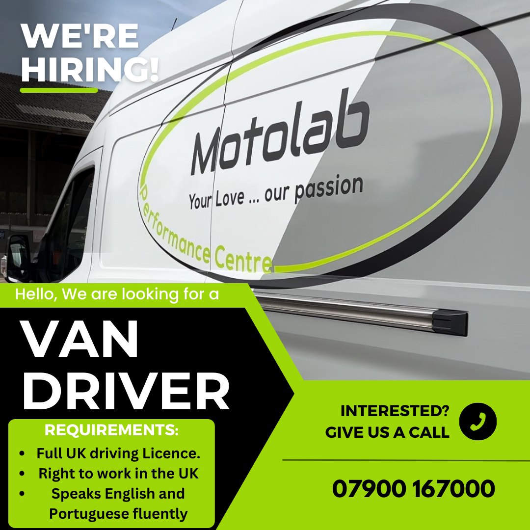 Rev up your career with us! ποΈ We're on the lookout for a dedicated van driver to join our motorcycle-loving team. ποΈ Your role? Delivering our clients' prized possessions - their bikes - safely and swiftly back to their eager owners. π If you're ready to hit the road with passion and precision, this could be the ride of a lifetime! π #VanDriverNeeded #JoinOurTeam #motorcyclepassion
If this is something you find interesting or would like to know more about the role, please contact us today at: 07900 167000