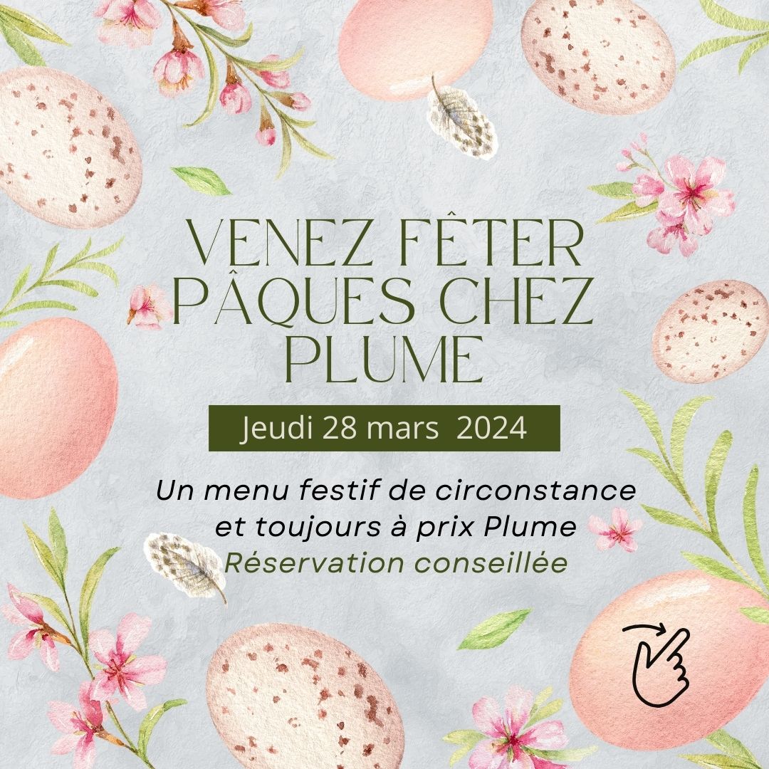 MERCI ENCORE POUR VOTRE FIDÉLITÉ !!! 🙏🙏
🌷Pour vous remercier , Plume vous propose un déjeuner printanier pour fêter Pâques autour de produits nobles tels que les asperges ou encore l'agneau, mais toujours à prix Plume ! Un menu qui mêle tradition et originalité !
🍫 On se lèche déjà les papilles....et vous ?
Pensez à réserver 😉
On vous attend 😗
Plume, cantine savoureuse
Lun : 12h-18h, Mar-Ven : 8h30-18h
1 rue Mercœur, 44 000 Nantes
06 80 07 74 86
coucou@pumecantine.fr
.
.
.
.
.
.
.
.
.
#paques #chocolat #cuisinetradition #fête #agneau #asperges #œufmayo #faitmaison #déjeuner #restaurantdumidi #AuBonEndroit #nantes