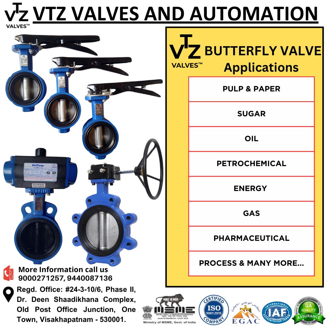 🌟 Discover the excellence of VTZ Valves and Automation! 🌟
Our Butterfly Valves are engineered with top-notch quality, ensuring durability and reliable performance in any application. Choose from a variety of seating options tailored to your specific needs. Available in both Wafer and Lugged designs, with PN-10 & PN-16 pressure ratings, and sizes ranging from 40mm to 1200mm. Whether you prefer Hand Lever, Worm Gear, Pneumatic, or Electric operation, we've got you covered. Perfect for a wide variety of industrial applications!
🔧 Quality. Versatility. Performance. #VTZValves #ButterflyValves #IndustrialSolutions #EngineeringExcellence #reliableperfomance #IndustryLeaders #pharma #pulpandpaper #sugarindustry #chemicalindustry #makeinindia