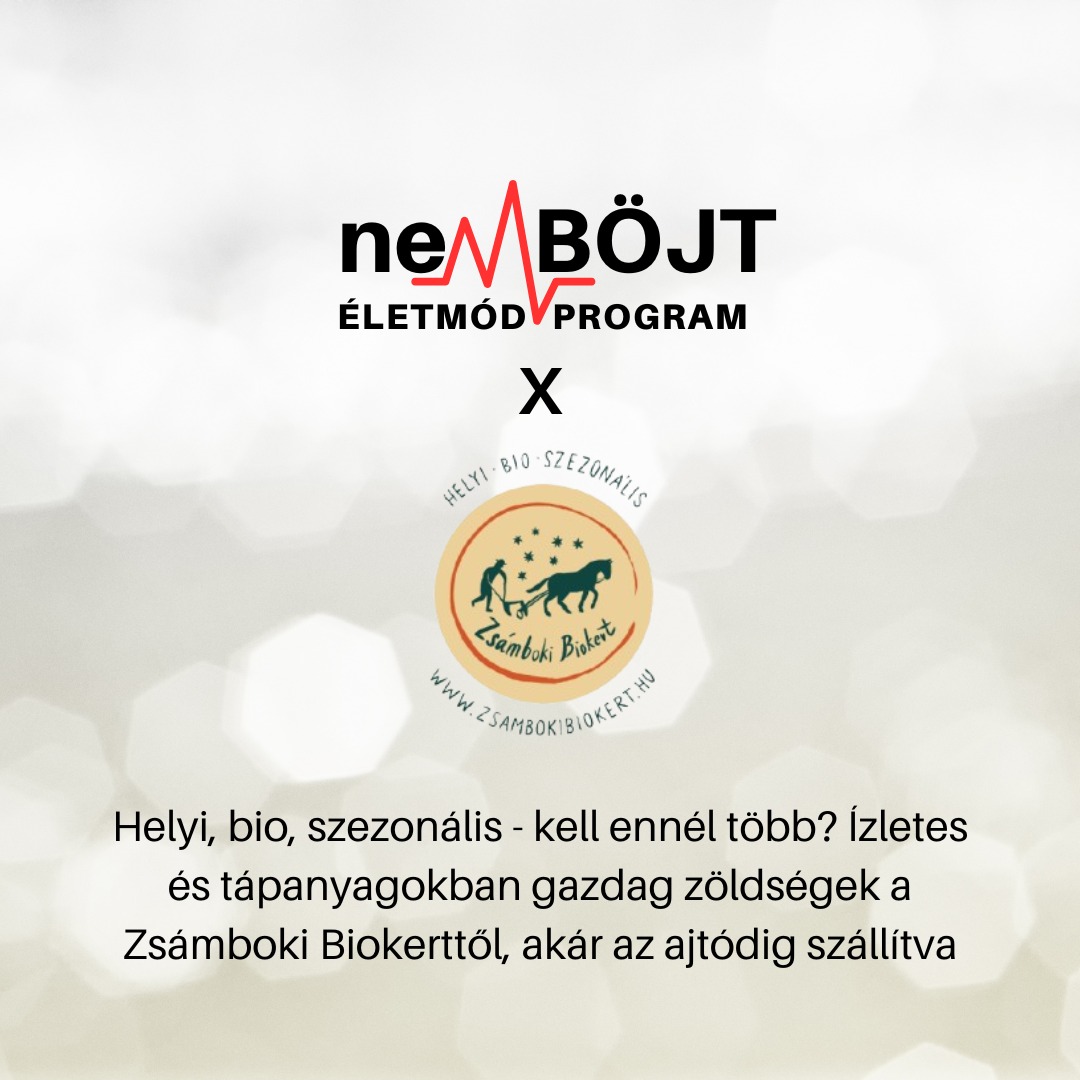 A tiszta táplálkozás, így a #nemBÖJT életmód program alapja a helyi, szezonális és lehetőleg bio zöldség. Nagyon örülünk, hogy partnereink közt tudhatjuk a @zsambokibiokertet is, akik sok-sok éve azon dolgoznak, hogy minél több emberhez eljussanak ezek a finom és egészséges alapanyagok. Számos átvevőpontjuk van, de akár az ajtódig is elviszik rendelésed, szombatonként pedig megtalálod őket a MOM Biopiacon. A nemBÖJT résztvevői 10%-os kedvezménnyel rendelhetnek webshopjukból!