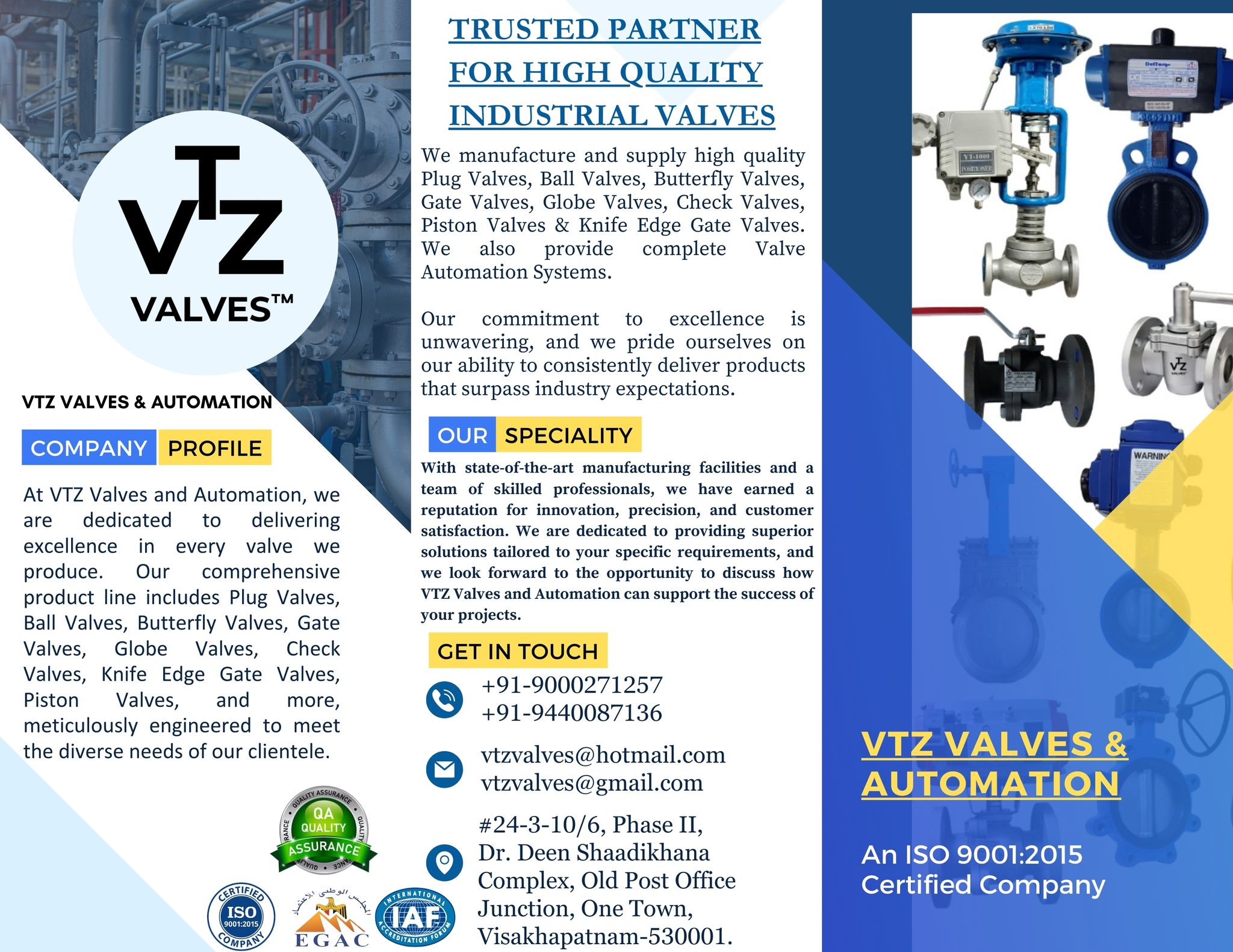 🔧 Excellence in Every Valve 🔩
From plug valves to butterfly valves, VTZ Valves & Automation ensures top-notch quality and precision in every product. 🌍 Trusted partner for industries worldwide!
📞 Contact us today to explore our comprehensive range of industrial solutions.
✅ Quality Assurance | ✅ Certified Excellence | ✅ On-Time Delivery
#IndustrialValves #ValveAutomation #PrecisionEngineering #QualityMatters #VTZValves