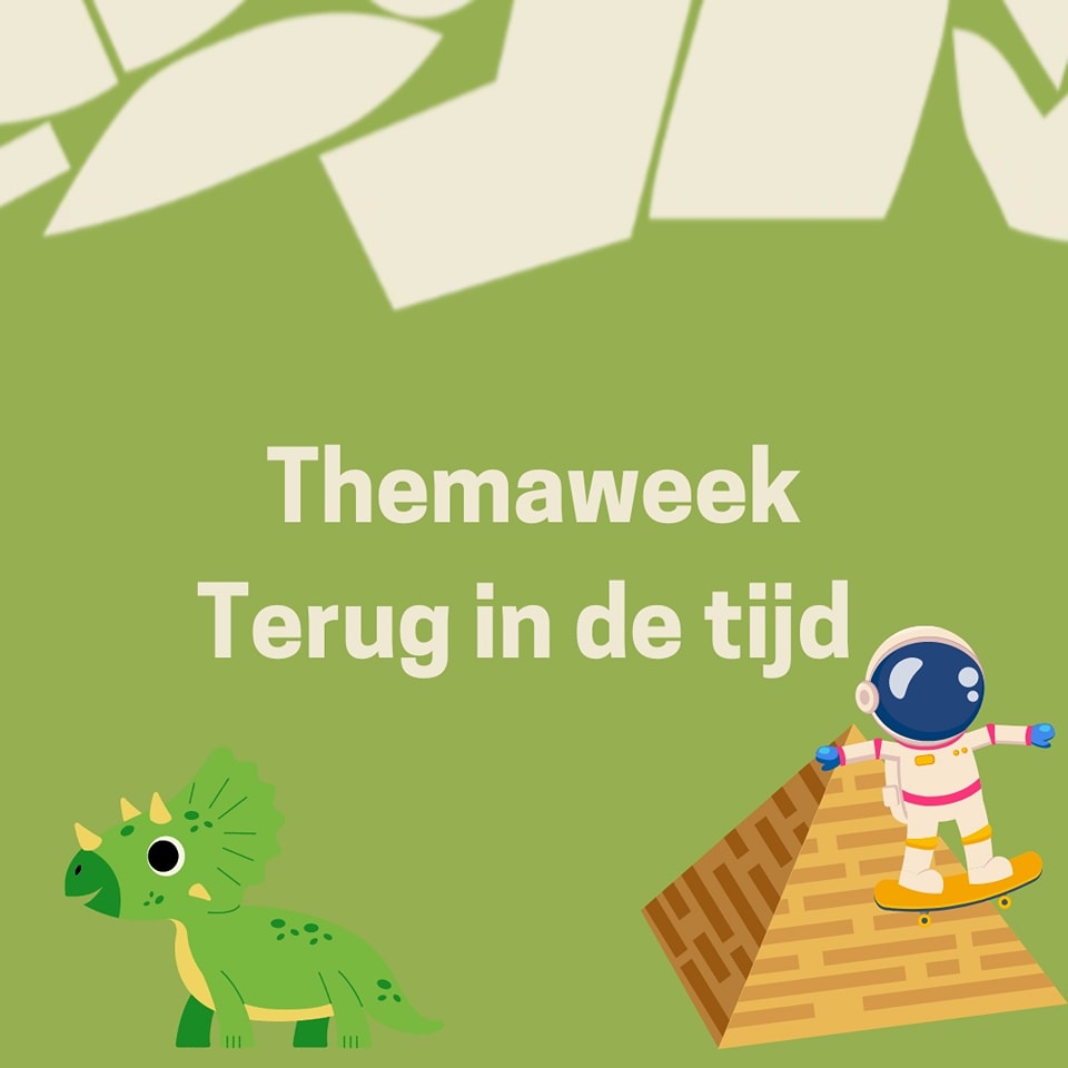 Vorige week gingen we samen met onze kleuters terug in de tijd ⏳
Bruno Brachiosaurus gaf een rondleiding in z'n zoekboek, Tina T-Rex toonde haar eieren in de zandbak, Stan Stegasaurus wou z'n stekels versieren en Trudy Triceratops is stukjes van haar memoriespel kwijt 🦖🦕
We knutselden samen met Stuiver en Pluis een mummie en een hoofdband van de farao. Daarna deden we een parcours door de woestijn om te gaan vissen in de Nijl 🎣
De laatste dag teleporteerden we naar de toekomst waar we samen met Pep en Pino de ruimte verkenden 👨🚀🚀