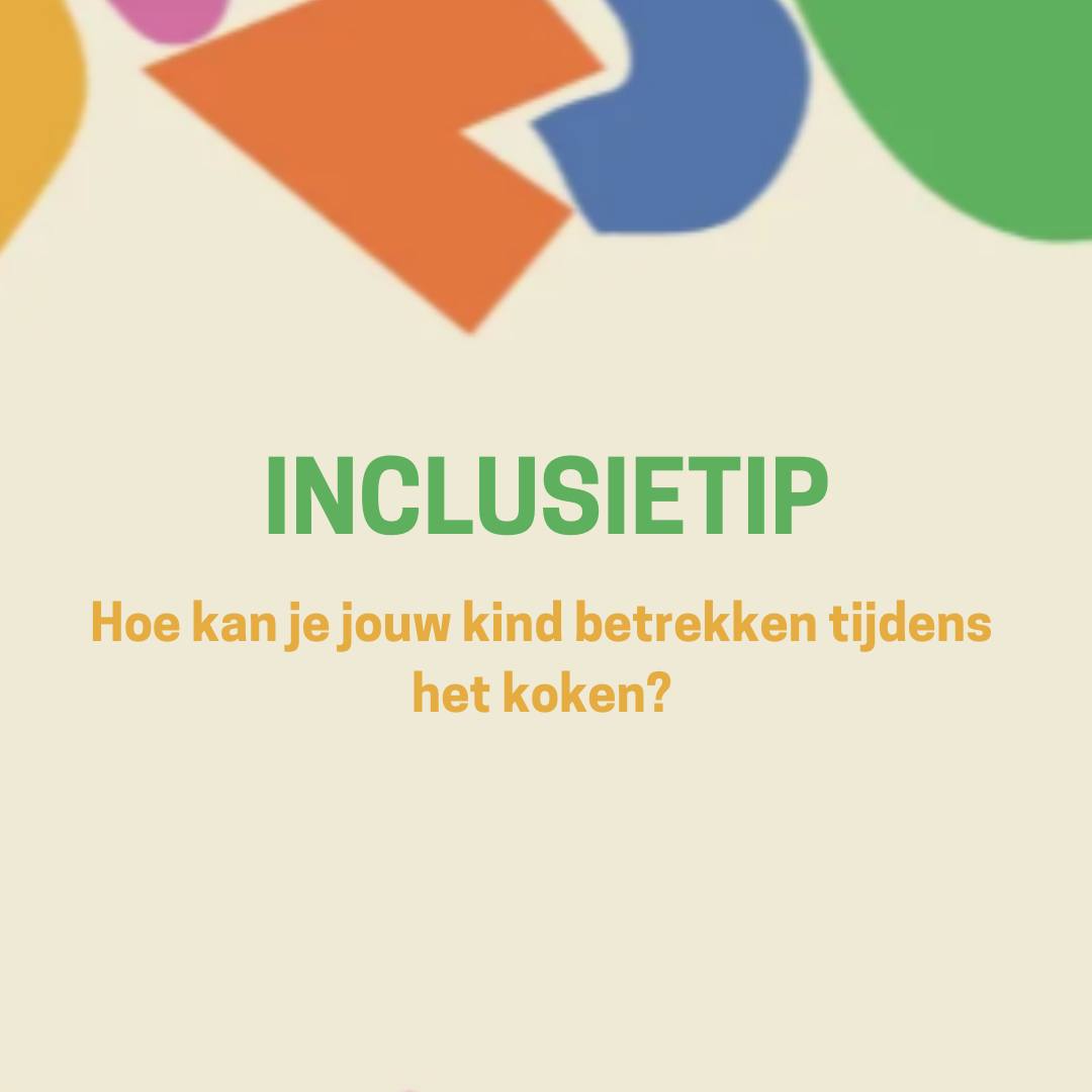 Inclusietip! 💪
Wat bedoelen we met inclusie? Inclusie betekent dat iedereen met of zonder beperking kan deelnemen aan de maatschappij.
We zullen in de toekomst regelmatig enkele tips delen om de participatie van jouw kind in de maatschappij te stimuleren.
Hoe kan je jouw kind stimuleren tijdens het koken om zo zelfstandiger te worden? 👨🍳🍴
Check deze post! 👉
Bron:
Podcast Vanzelfsprekend aflevering 51 (De Taaltoren - Janne Fret, Ellen van Pomme)