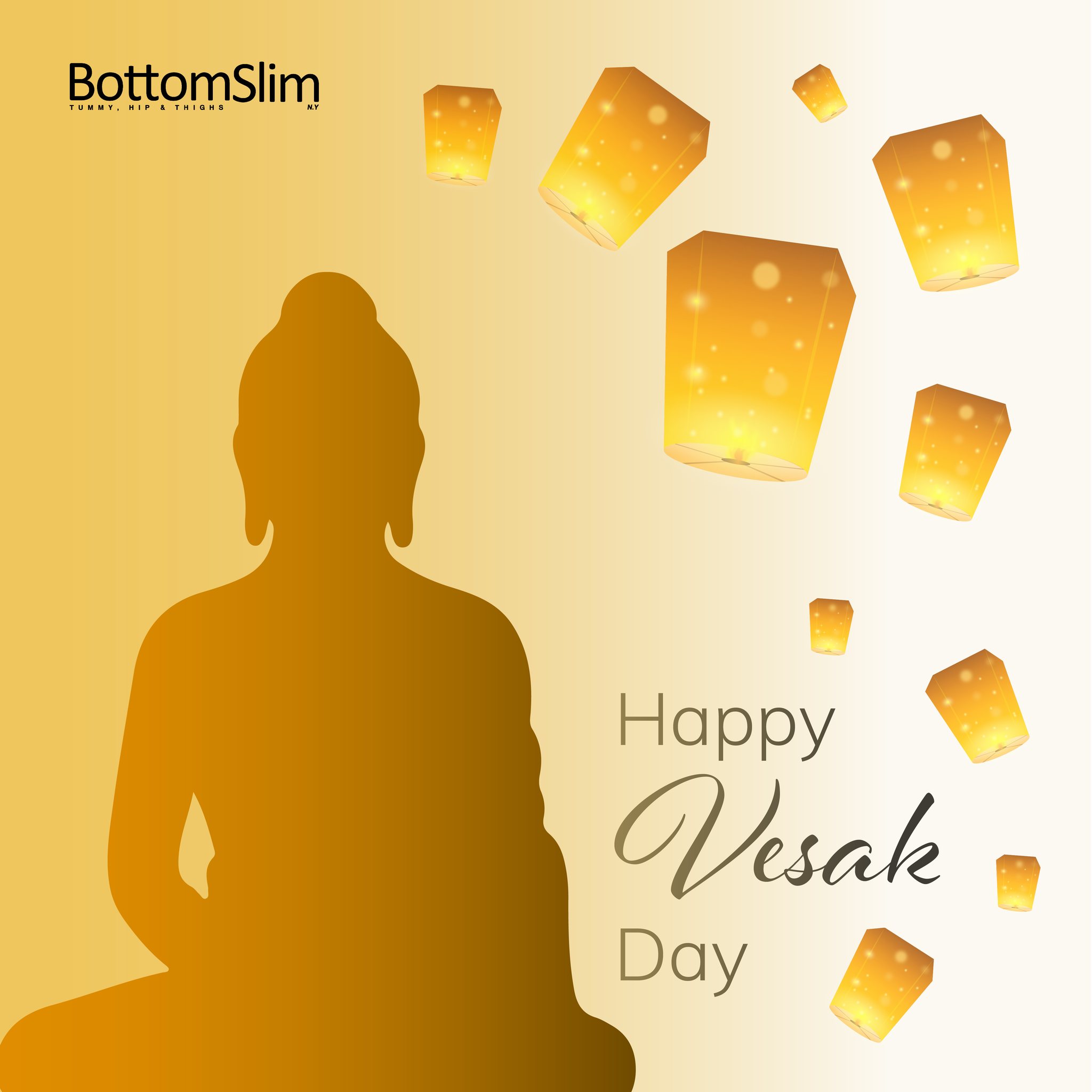 Let joy be your shadow and the sun always shine upon you. May peace, wisdom, and compassion fill your hearts.
BottomSlim wishes a Happy Vesak Day! As the vibrant lanterns illuminate the night sky on Vesak, may your own inner light guide you towards a life filled with balance and well-being.
#BottomSlim #slimming #slim #beauty #treatment #bodytoning #bodyconfidence #Bodygoals #body #bodyshape #cellulite #unevenskin #exercise #slimcontour