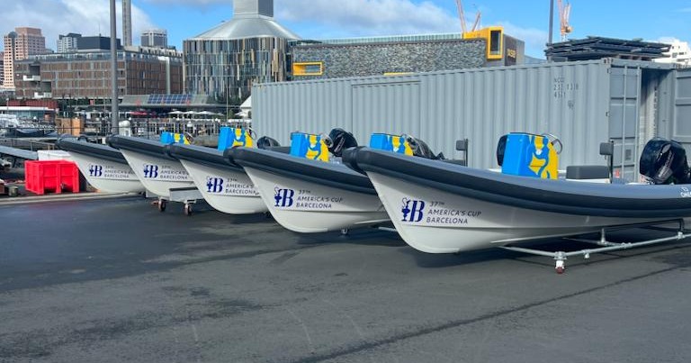 The 37th Americas Cup promises to be one of the great sporting spectacles of 2024.
We are hugely proud to announce that our Salthouse Coach Boats will be supporting the on water action as Official Marshall Boats for the 37th America's Cup in Barcelona next year.
Its been a busy place in our workshop as we produce fifteen of these 6.2mtr Salthouse Coach Boats for the event. Customized to perform marshal duties for spectator crowds, the race area sits off Port Vell and out along the beach to Port Olympic. The seas in this area can be testing, and crucially it was the seaworthiness and easy handling of the Salthouse Coach Boats that proved so valuable for event organisers when selecting a model of RIB for the job.
The first five boats are already complete with 4 fitting easily into a container, ready to wheel out and straight onto the water when they arrive in Spain.
Securing a project like this is immensely rewarding and speaks volumes for how well suited the Salthouse Coach Boats are for the high performance sailing world.
We're looking forward to seeing these mighty little boats do NZ proud as they get into their work in Barcelona.