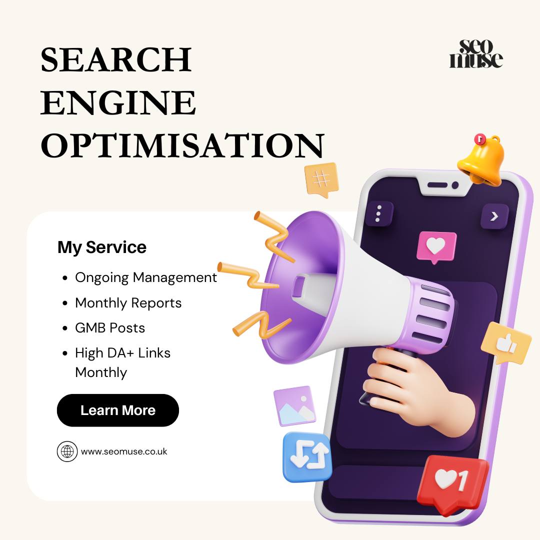 Struggling to rank on Google? Let SEO Muse handle your SEO strategy so you can focus on running your business! ✅
🔹 Ongoing SEO Management
🔹 Monthly Reports & Insights
🔹 GMB Posts for Local Visibility
🔹 High DA+ Backlinks Every Month
Ready to boost your search rankings? Click Learn More at www.seomuse.co.uk 📈✨
#SEOServices #SearchEngineOptimisation #LocalSEO #SEOExpert #DigitalMarketing