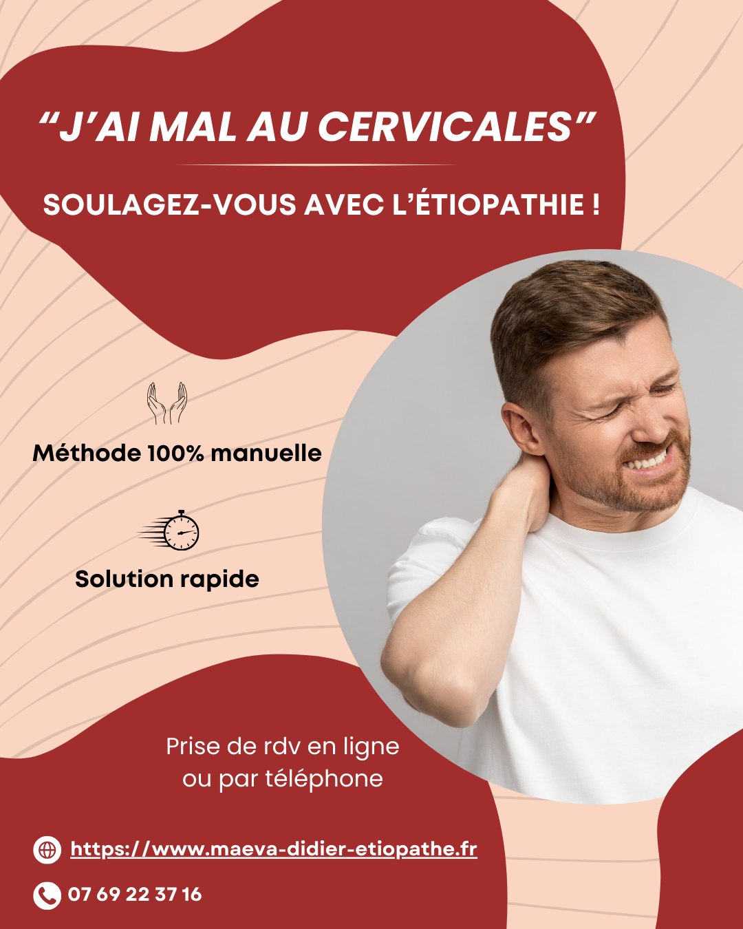 #saintpierreduperray Douleurs et tensions cervicales : dites stop ! ✋
😣 Torticolis, raideur de nuque, douleurs cervicales… Vous connaissez ?
Un geste du quotidien, de la fatigue … et vous voilà coincé(e) !
👉 L’étiopathie agit sur la cause du problème pour vous libérer rapidement de la douleur et éviter qu’elle ne revienne.
💆♂️ Pas besoin de médicaments, juste une approche manuelle précise et délicate !
📅 Prenez rendez-vous dès maintenant pour retrouver une mobilité optimale :
https://www.maeva-didier-etiopathe.fr/rendezvousenligne
#Étiopathie #Cervicales #Torticolis #Douleur #Mobilité #bienêtre