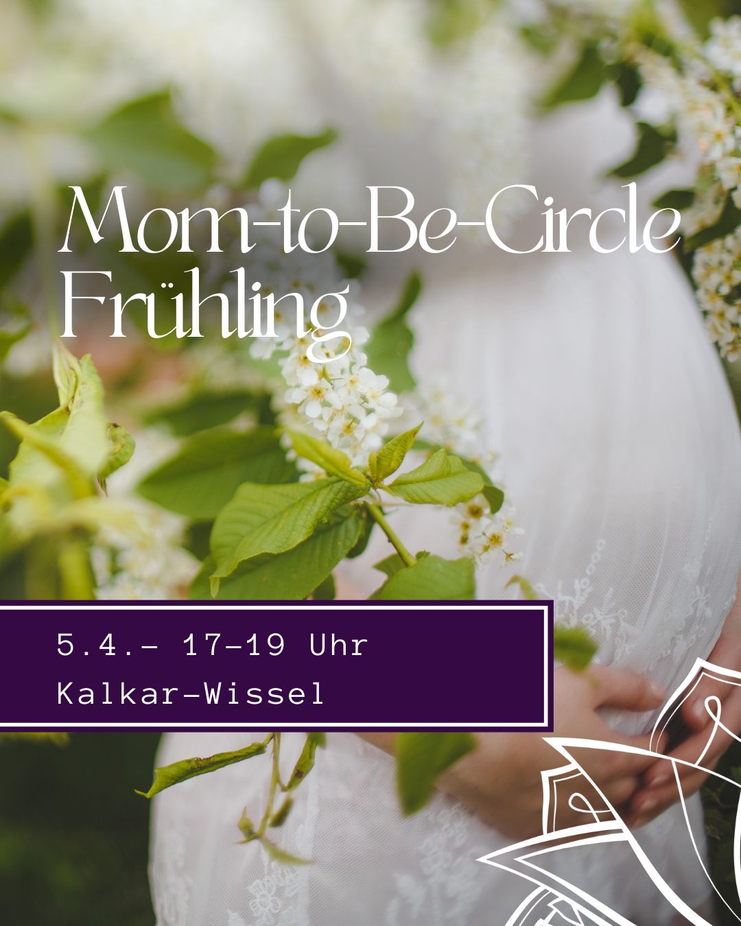 Feier dich - deine Schwangerschaft - den Frühling!
In einer Schwangerschaft an einem Mom-to-Be Circle teilzunehmen ist etwas ganz besonders. Vielleicht wird es das einzige Mal in deinem Leben sein, im Kreis mit anderen Frauen zu sitzen und alle tragen ein Baby unter ihrem Herzen. Das ist wirklich magisch und so kraftvoll.
Lasst uns feiern! Gemeinsam zelebrieren wir deine Schwangerschaft, stimmen uns auf die bevorstehende Geburt ein, verbinden und stärken uns. Das ist ein ganz besonderer Circle nur für werdende Mamas! Der Frühling kehrt zurück - diese Energie wollen wir auch für uns und diese besondere Zeit nutzen.
Der Mom-to-Be Circle beinhaltet liebevolle Rituale, Kreatives, Wohltuendes und innige Gespräche. Es ist eine ganz besondere Art der Geburtsvorbereitung. In diesem Circle darf sich die Mama noch einmal ganz bewusst Zeit für sich und ihr Baby nehmen, die Verbindung zueinander stärken, den Blick nach innen richten und positive Energie tanken.
Nimm deinen Platz im Kreis ein.
Alle Infos & Anmeldung findest du online.
Ich freu mich auf dich!
SCHWANGER
MOM-TO-BE-CIRCLE
MOTHERSBLESSING
BLESSINGWAY
SEEGENSFEIER