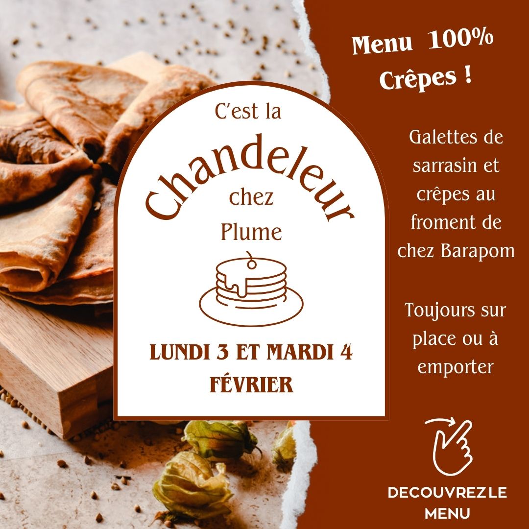 ENFIIIIIINNNN !! JANVIER C'EST TERMINÉ ! 🥳
Quoi de mieux pour commencer février que la Chandeleur ! C'est doux, c'est réconfortant, c'est gourmand, on ne s'en lasse jamais....🥰
Pour fêter ça on vous a préparé un menu 100% crêpes lundi et mardi prochain ! Pour faire sourire vos papilles 😋
On ne déroge pas à notre habitude de faire appel à des partenaires locaux en vous proposant les meilleurs galettes et crêpes nantaises grâce à @barapomnantes 🍎
Toujours à prix Plume : 9,50€ le plat / 13,50€ le plat + le dessert 💰
Swipez vite pour découvrir le menu et n'hésitez pas à réserver 🥞
On vous attend 😗
.
.
.
.
.
.
.
.
.
.
#chandeleur #crepes #barapomnantes #faitmaison #cantinedumidi #restaurant #nantesmaville #AuBonEndroit #galettesarrasin