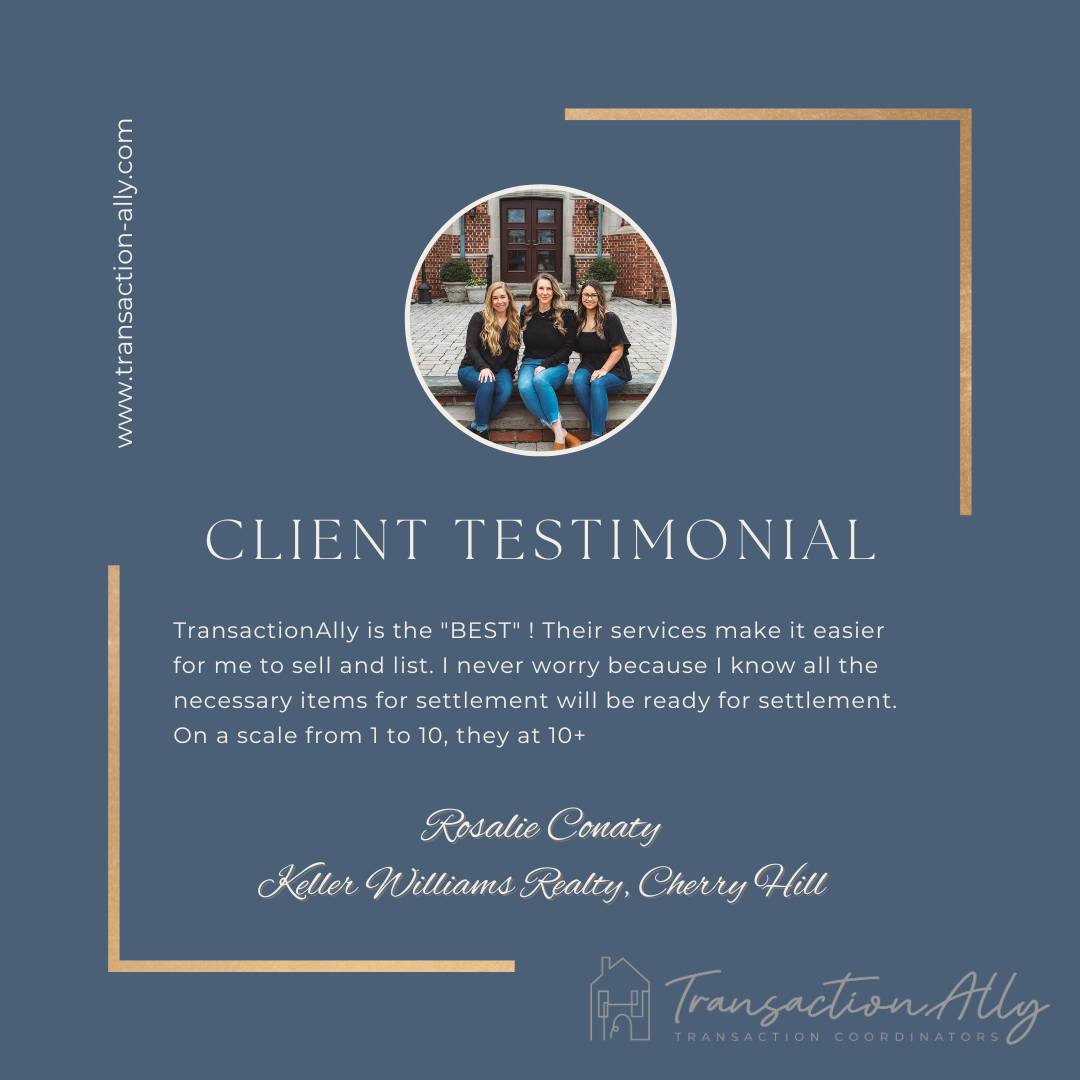 We love watching our clients succeed! Thank you Rosalie for trusting in TransactionAlly as your Transaction Coordinators team.