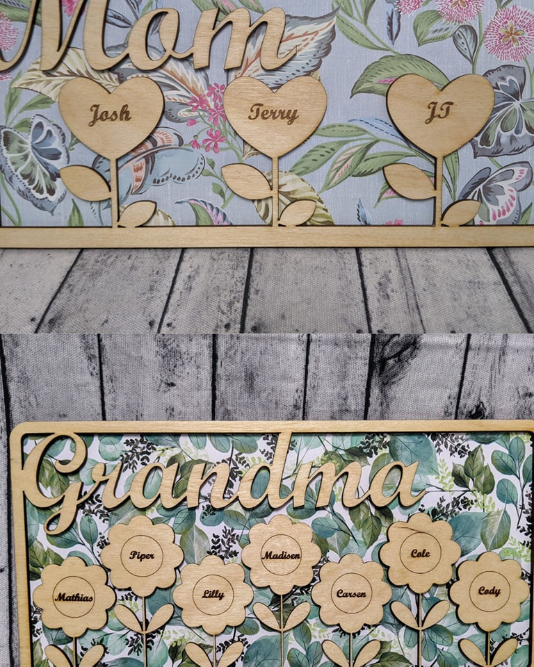 Mother's Day is just around the corner! Order one of these beautiful family signs for the special woman in your life.
$30-45 depending on number of names. Message us on Facebook or visit our Etsy shop at startledfruitdesign.etsy.com