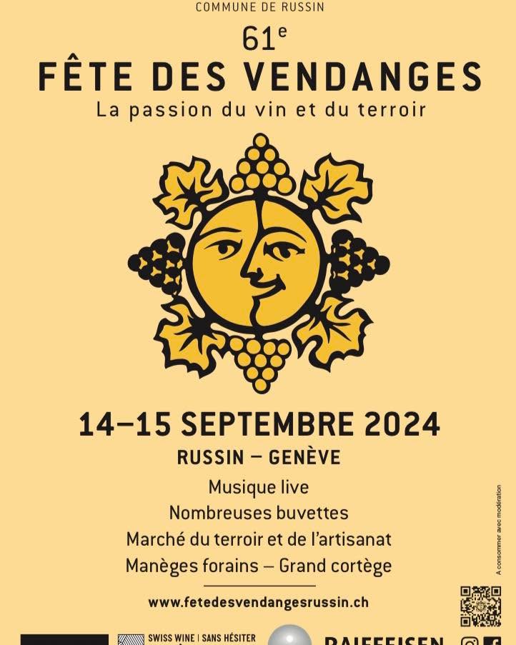⚠️ Encore un petit mois d’attente. ⚠️
Pour vous faire patienter, n’hésitez pas à télécharger notre programme sur notre site internet. Vous y trouverez toutes les informations nécessaires sur la fête.
Programme à télécharger sur :
https://www.fetedesvendangesrussin.ch/pratique
Nous vous souhaitons une belle rentrée et une belle semaine.
.
.
.
.
.
.
.
#fetedevillage #fete #russin #fetedesvendanges #musique #concertlive #vin #danser #aimerlavie #cortege #marche #marcheduterroir #geneve #geneva #campagne #vendanges #terroir #fdv2024 #swisswinelovers #swisswine #concert #courdedegustation #produitduterroir #fetedesvendangesrussin #weekendgeneva