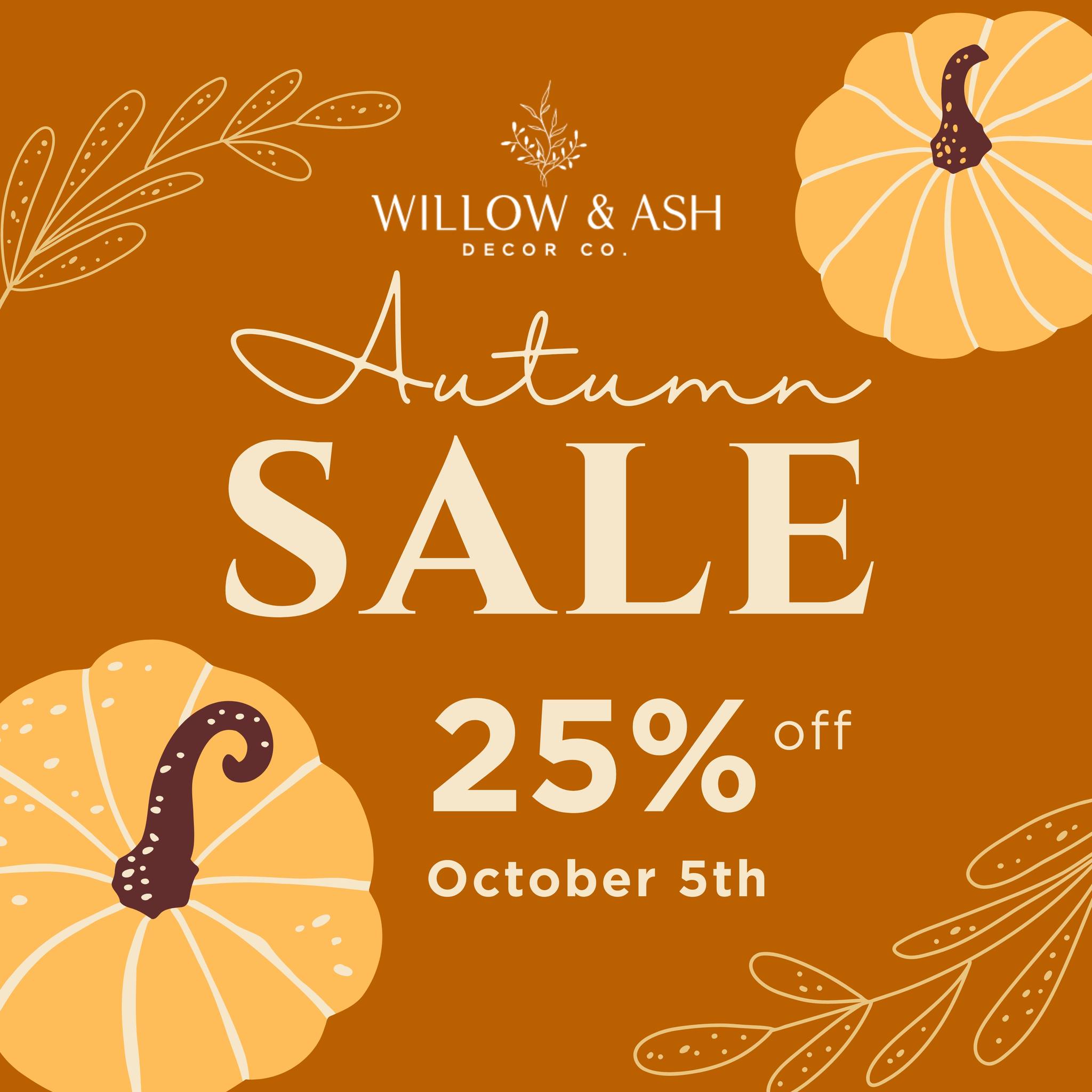 🍂🎃 Autumn Sale Today Only! 🎃🍂
While you're out enjoying Shawano's Octoberfest, swing by Willow & Ash Decor Co. for 25% off all Fall & Halloween items — today only! 🍁 Whether you're looking for cozy home decor or spooky accents, we've got you covered! 🎃🧡
📍 Stop in at 512 N. Main Street after the festivities and snag some seasonal treasures before they're gone! Hurry, sale ends today! 🍂
#ShopLocal #FallDecor #HalloweenDecor #Octoberfest #Shawano