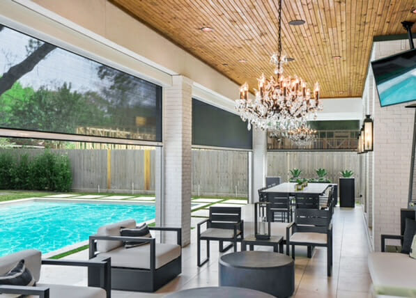 Motorized Screens enhance outdoor living space.
Recently we had Throwing Shade Group present their product range and their ability to use shades to maximize the use of spaces, especially outside spaces. Consideration of using products like shades should be discussed with your Architect to be incorporated into the design of the building. Not only do shades block out the sun, they can also be used for rain, wind, and insect control. Shades can be incorporated into the design of a space and even concealed when not in use.
#Virginia #newportnewsva #NewportNews #architecture #architects #designs #build #instaarchitecture #instaarchicteture #architect #architectural
Throwing Shade Group