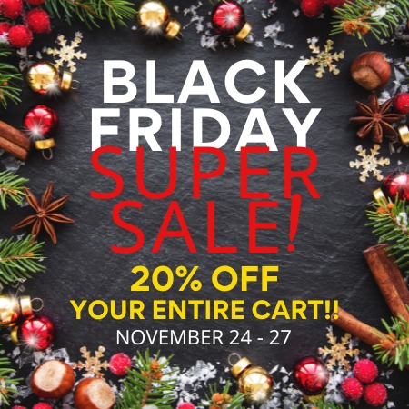 HAPPY HOLIDAYS EVERYONE! :)
Time for our biggest sale of the year...and this year we're running it from Black Friday the 24th thru Cyber Monday the 27th.
USE CODE: BLACKFRIDAY20
#BlackFridaySavings #blackfriday #shopblackfriday #selfcare #familygifts