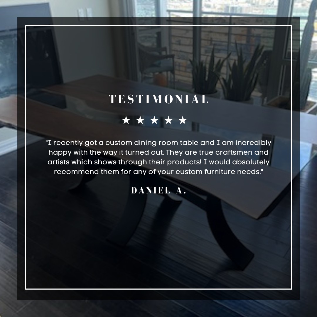 "I recently got a custom dining room table and I am incredibly happy with the way it turned out. They are true craftsmen and artists which shows through in their products! I would absolutely recommend them for any of your custom furniture needs" - Thank you Daniel!
#customfurnituredesign #denverliveedgefurniture #river #woodworker #customfurnituremaker #woodslabs #woodandsteel #interiordesign @denverwoodslabs #wherewoodmeetssteel