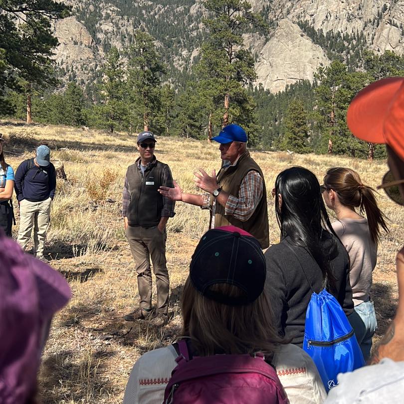 We were honored to welcome back over fifty members of The Nature Conservancy to MacGregor Ranch to showcase the upland forestry and riparian work happening on the property. It was a privilege to serve as an example of the conservation practices that TNC is looking to replicate in other places. Seeing the dedication and passion for preserving natural landscapes was truly inspiring, and we’re proud to contribute to creating spaces better equipped to receive fire on the boundary of Estes Park to protect our neighbors and the town with our dual forestry and riparian projects.