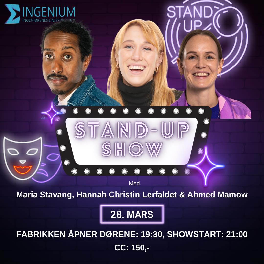 SKANDALEN ER ET FAKTUM: Bror Hellesvik har abdisert (ok, han måtte bare avlyse – chill)!
MEN! Ut av røykmaskinen og rett inn i spotlighten kommer den ustoppelige, uforutsigbare og hysterisk morsomme Ahmed Mamow! 🤩
Vi gleder oss til å se Maria, Hannah og Ahmed på fredag!
HUSK Å KJØP BILLETTER VIA LINK I BIO 🤩