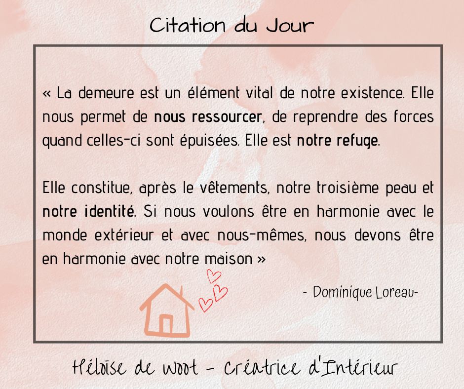 CITATION DU JOUR 📅
Voici une belle définition du rôle de notre maison ! 🏡 🤩🥰
Cela vous parle ? Et votre maison remplit-elle ce rôle ?
-----
#citationdujour #bienetre #décorationintérieure #architectedinterieur #citationpositive #home #créatricedinterieur #creatricedinterieur #décoratricedinterieur #entrepreneur #belgique #architecteinterieur #amenagementinterieur #conseildeco #maison #maisons