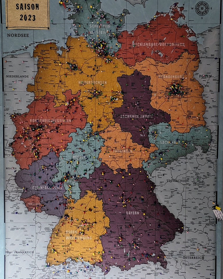 Wir sagen Danke der Karte "Wo kommst Du denn her - Saison 2023" und schaut doch im 2024 vorbei... Die neue Karte wartet auf Eure Pinnnadel 😉