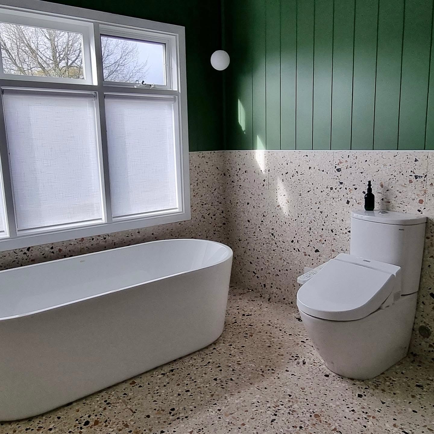 Flashback Friday to a remarkable bathroom rough in and fit off we completed in Daylesford for @@mcbride_built . The bold green of the VJ paneling beautifully harmonizes all elements of the design. 🛁✨💚
#Renovation #InteriorDesign #Plumber #Plumbermacedonranges #Plumberdayelsford #bathroominspo #Plumbing #vjpannelling