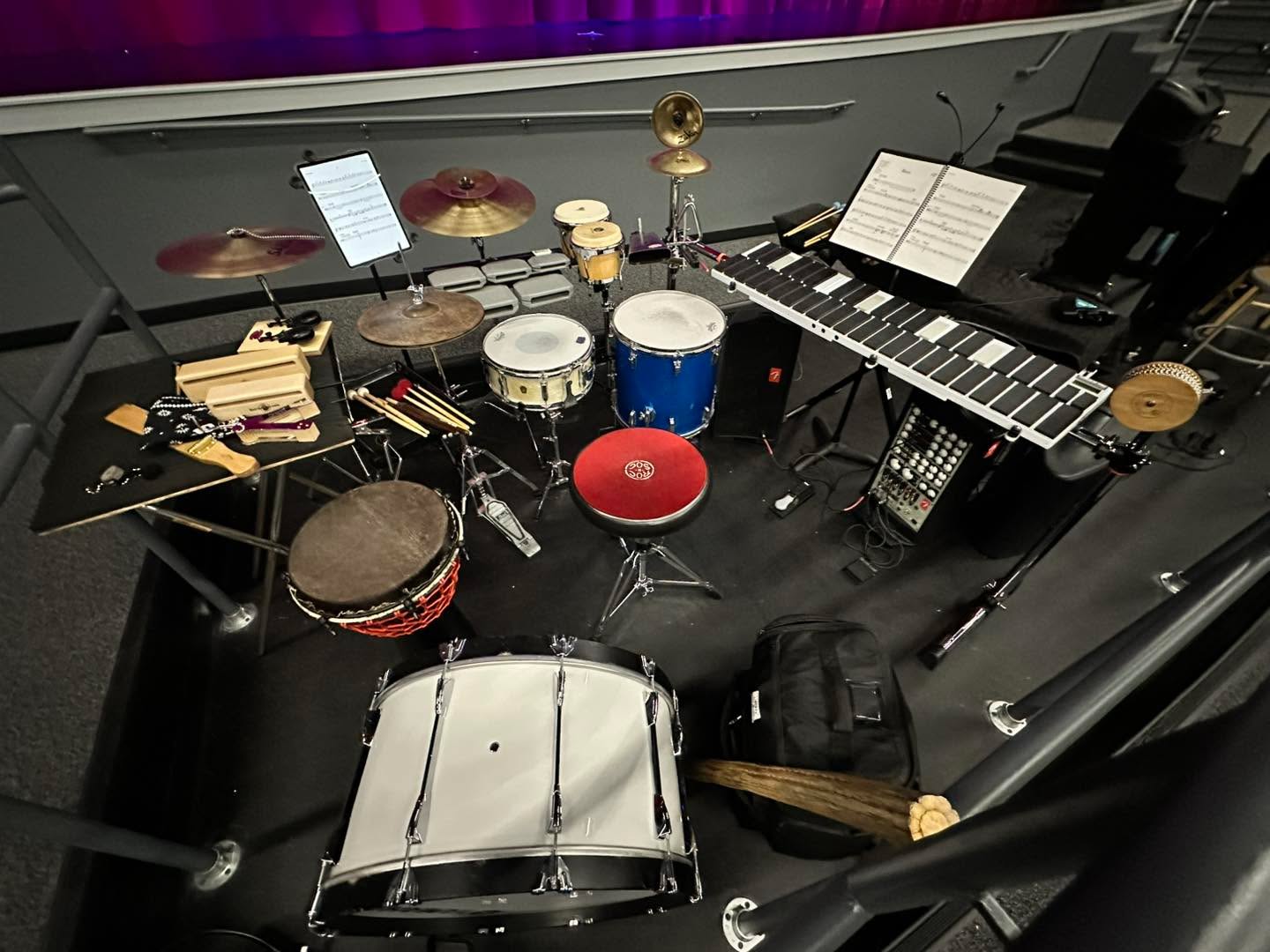 Great opening night for Peter and the Starcatcher at Newark Charter! Definitely an interesting (not)musical. A few pics of the setup in the brand new theater, first production in the pit!